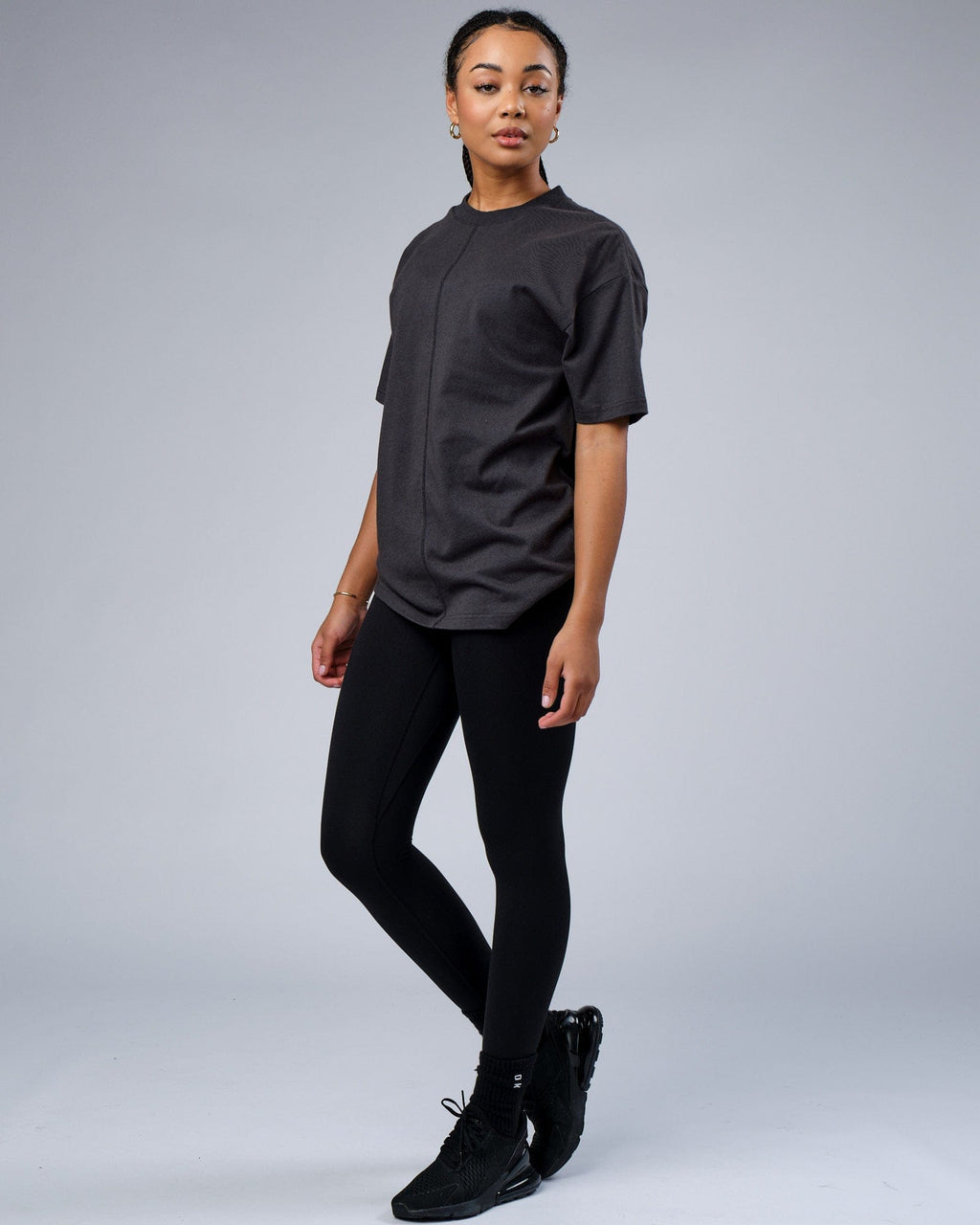 Model wearing Unisex Heavy Hitter Heavyweight Tee Oversize - Phantom