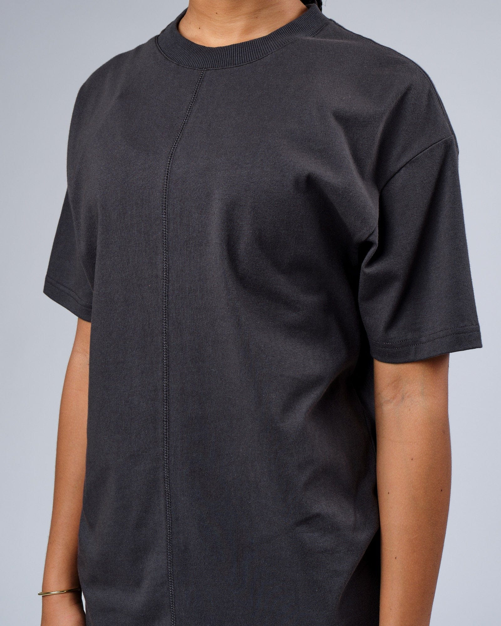 Model wearing Unisex Heavy Hitter Heavyweight Tee Oversize - Phantom