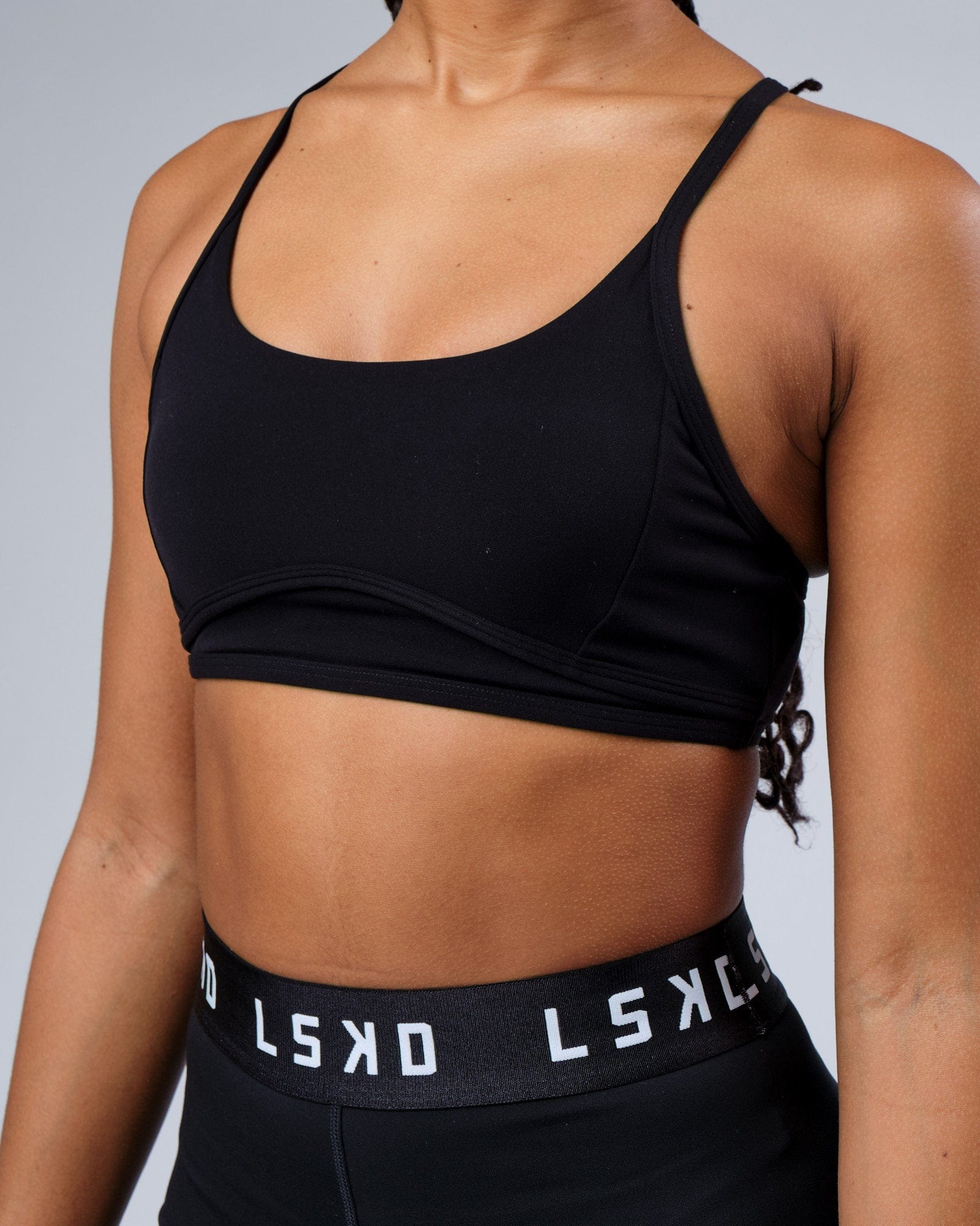 Model wearing Contour Sports Bra - Black