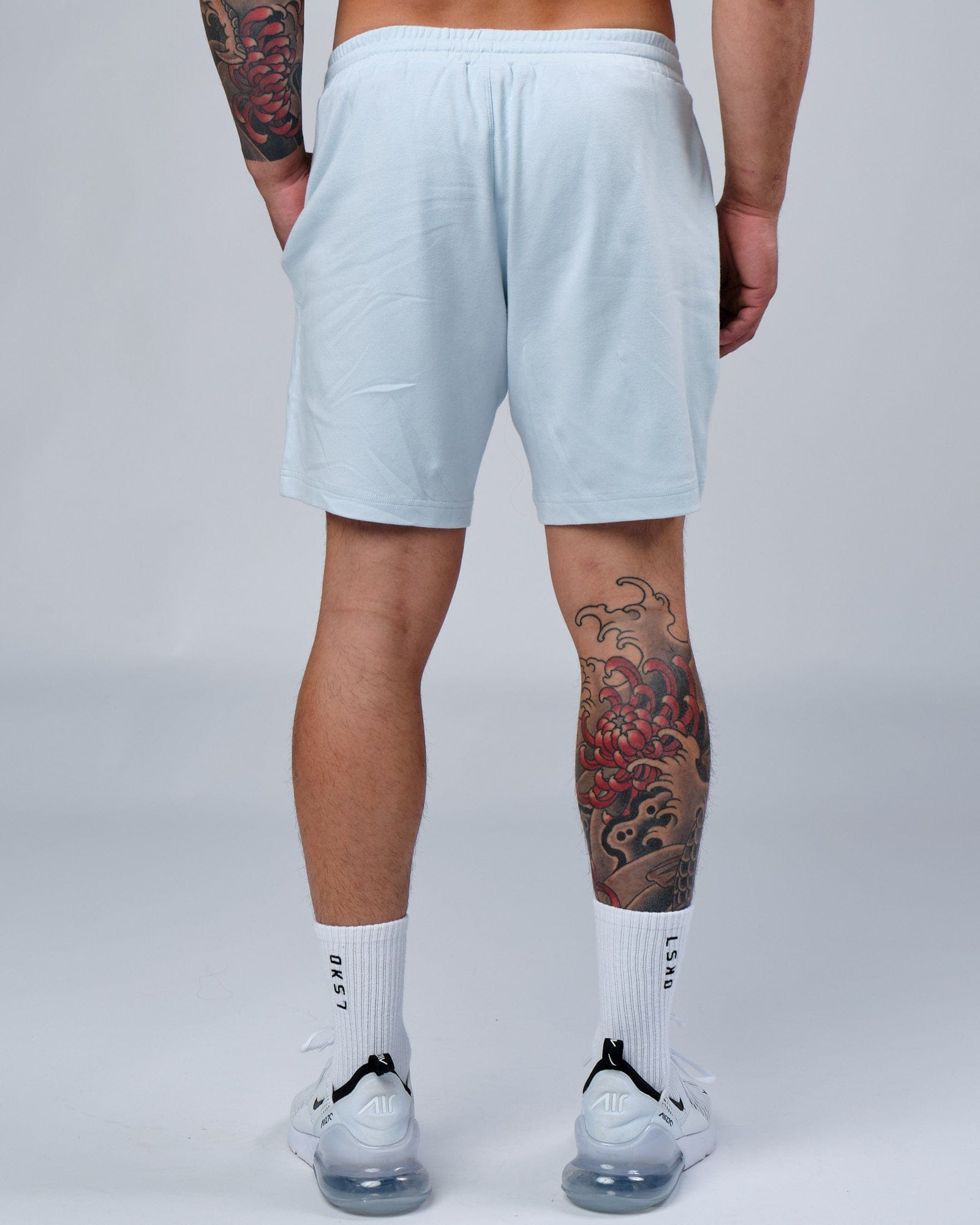 Model wearing Staple Jersey Short - Sky Blue