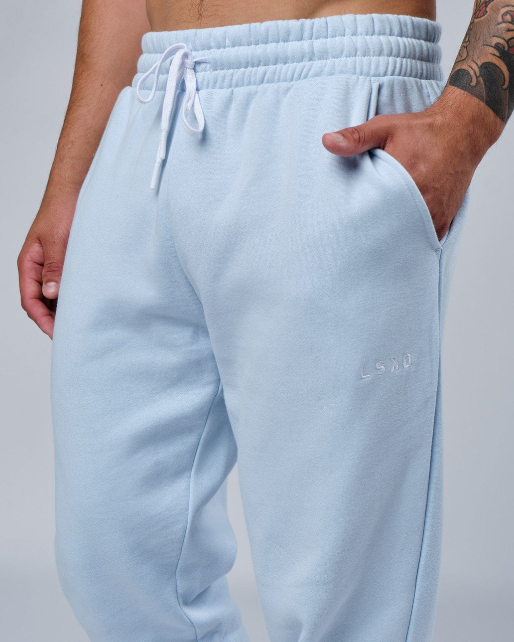 Model wearing Ready Track Pant - Sky Blue