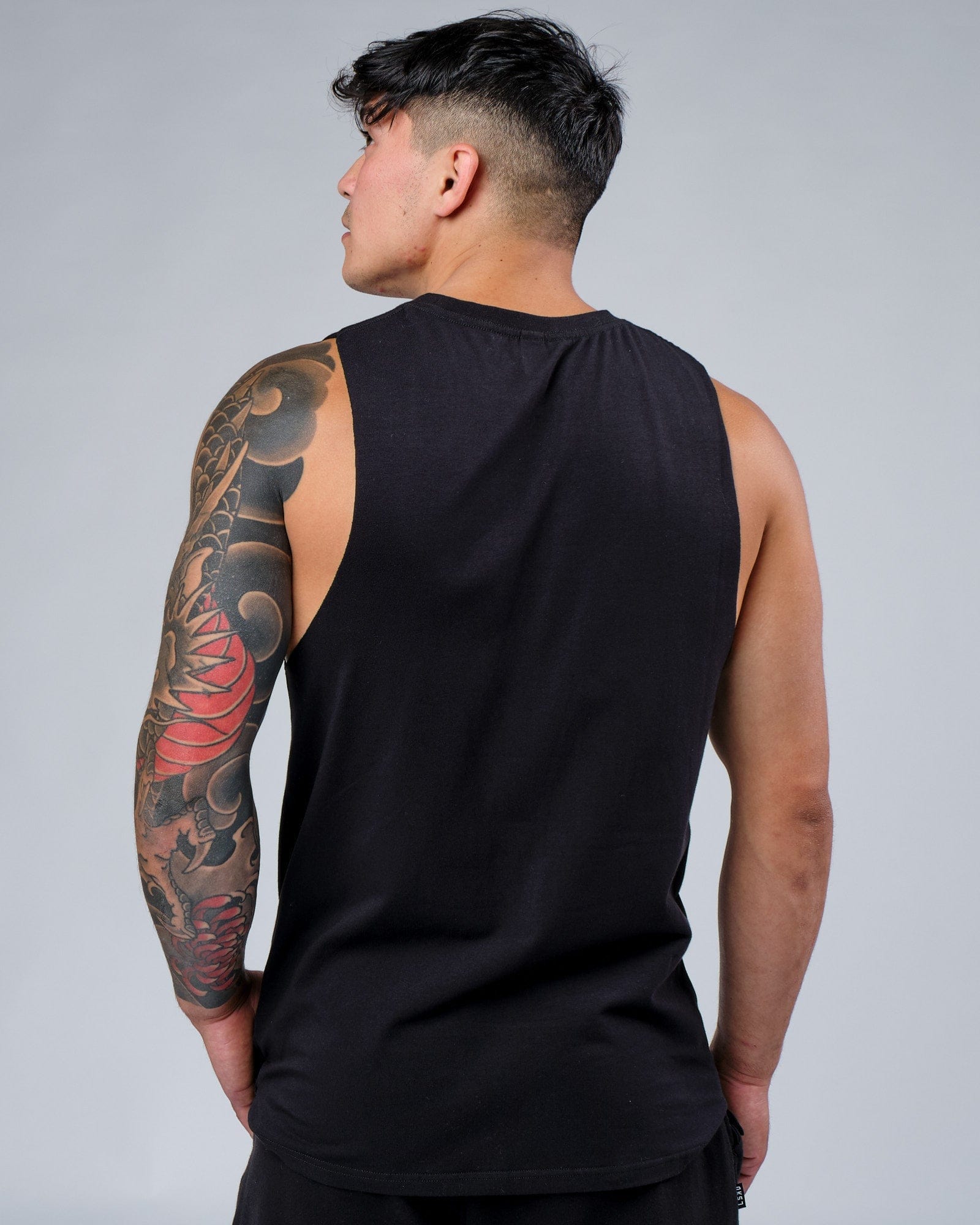 Model wearing Expand FLXCotton Training Fit Tank - Black