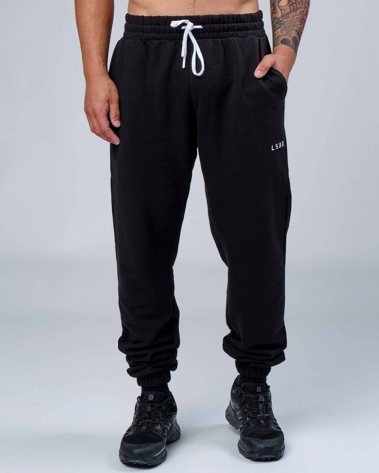 Model wearing Ready Track Pant - Black