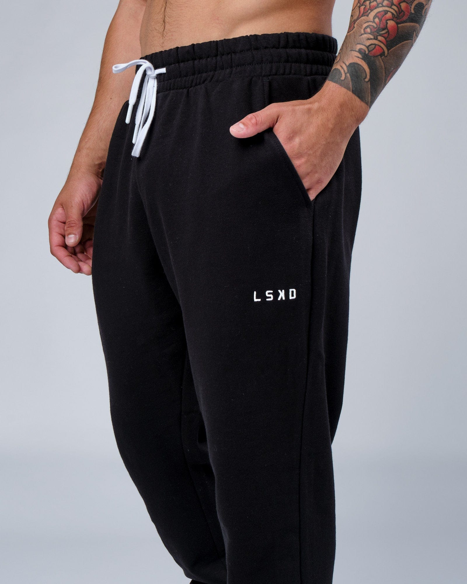 Model wearing Ready Track Pant - Black