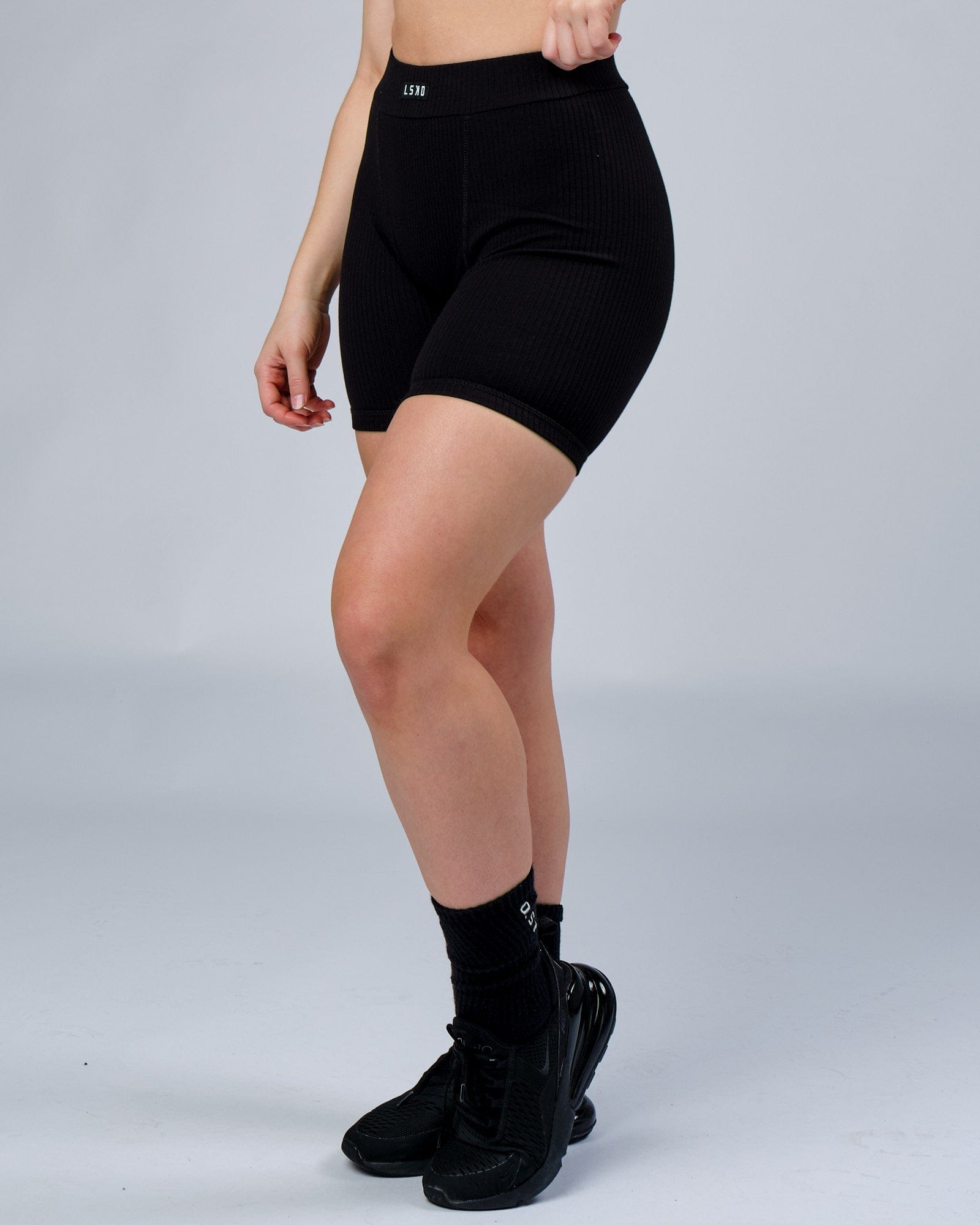 Model wearing Hype Ribbed Short - Black