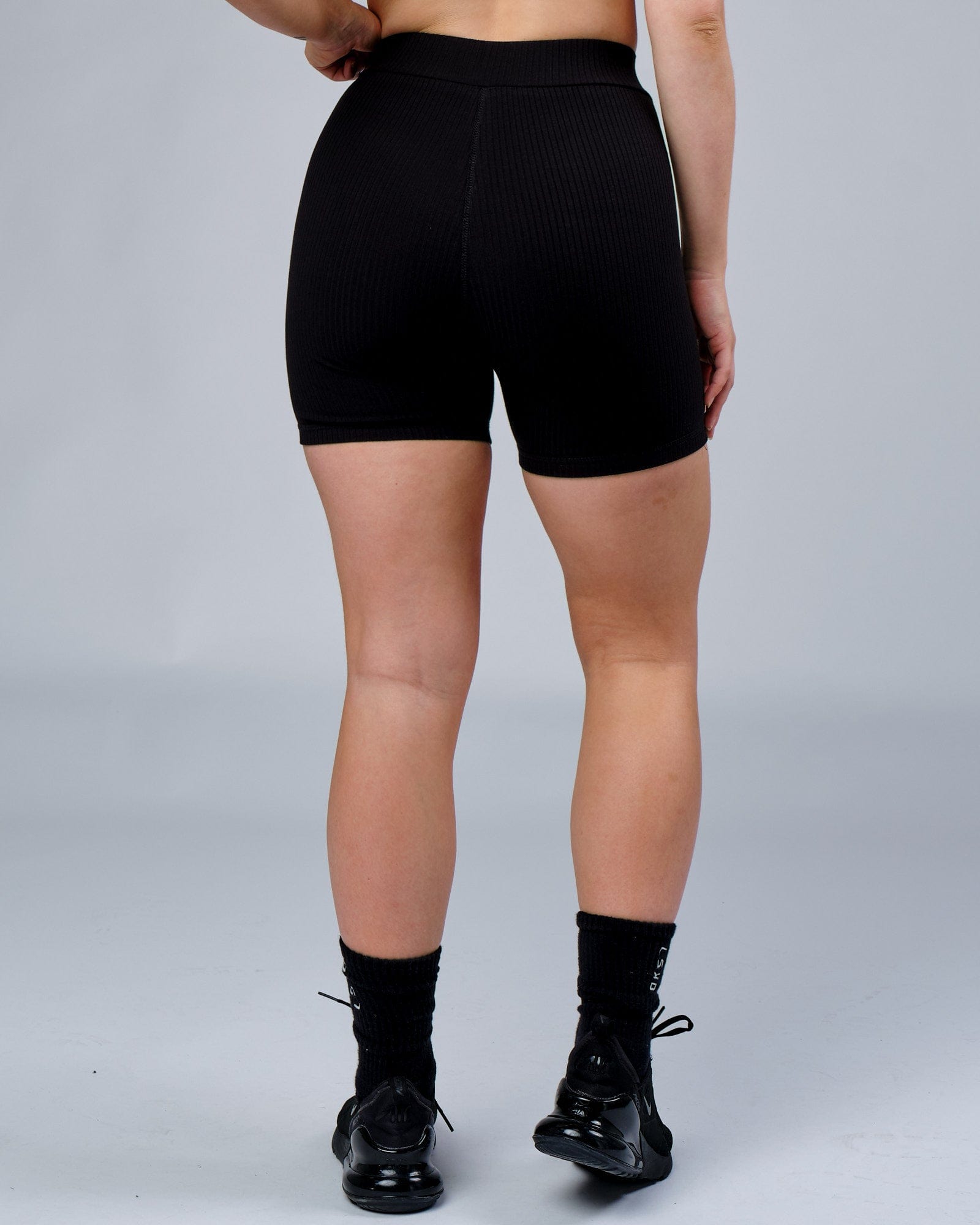 Model wearing Hype Ribbed Short - Black