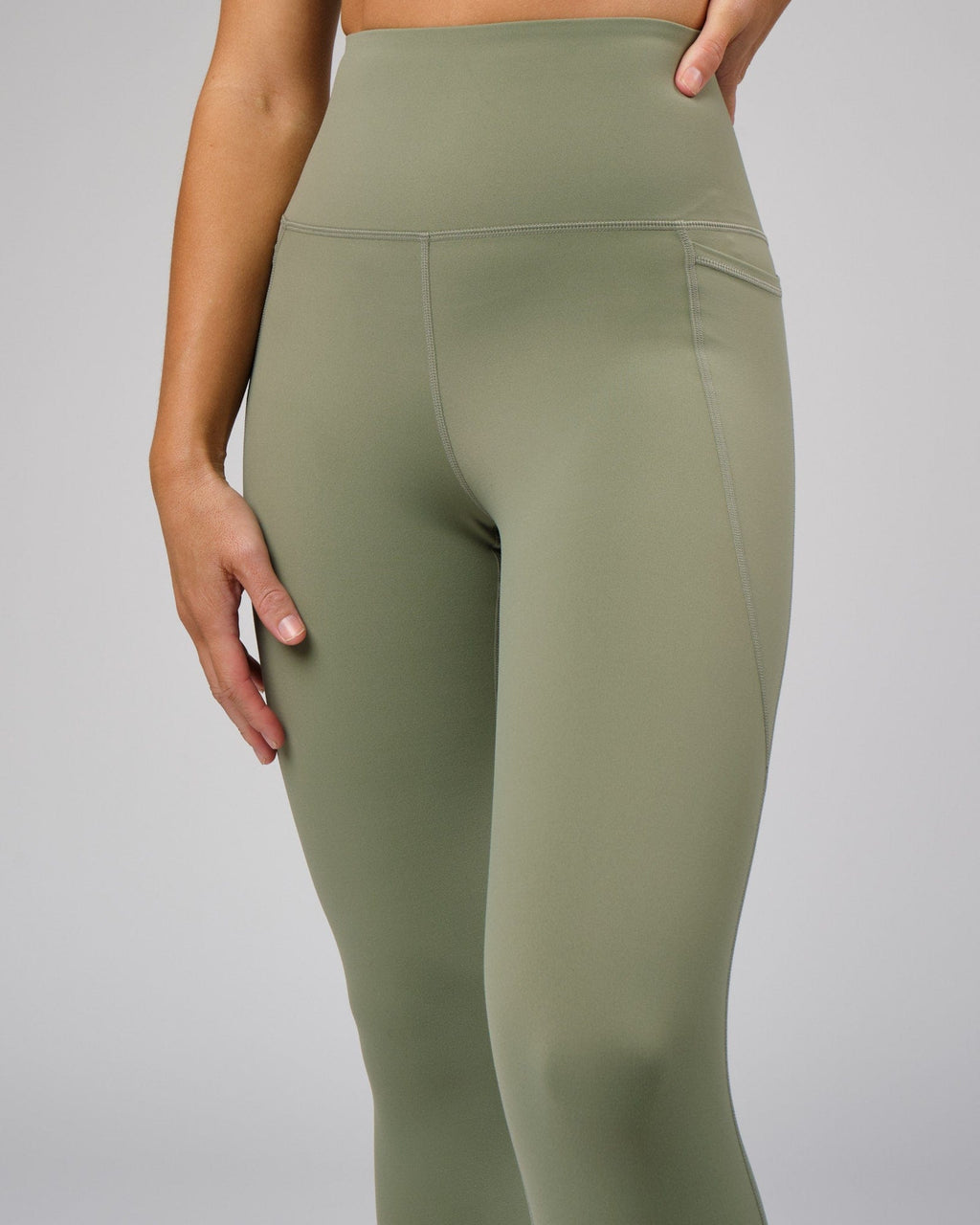 Model wearing Flux Recycled 7/8 Length Tight - Sea Spray