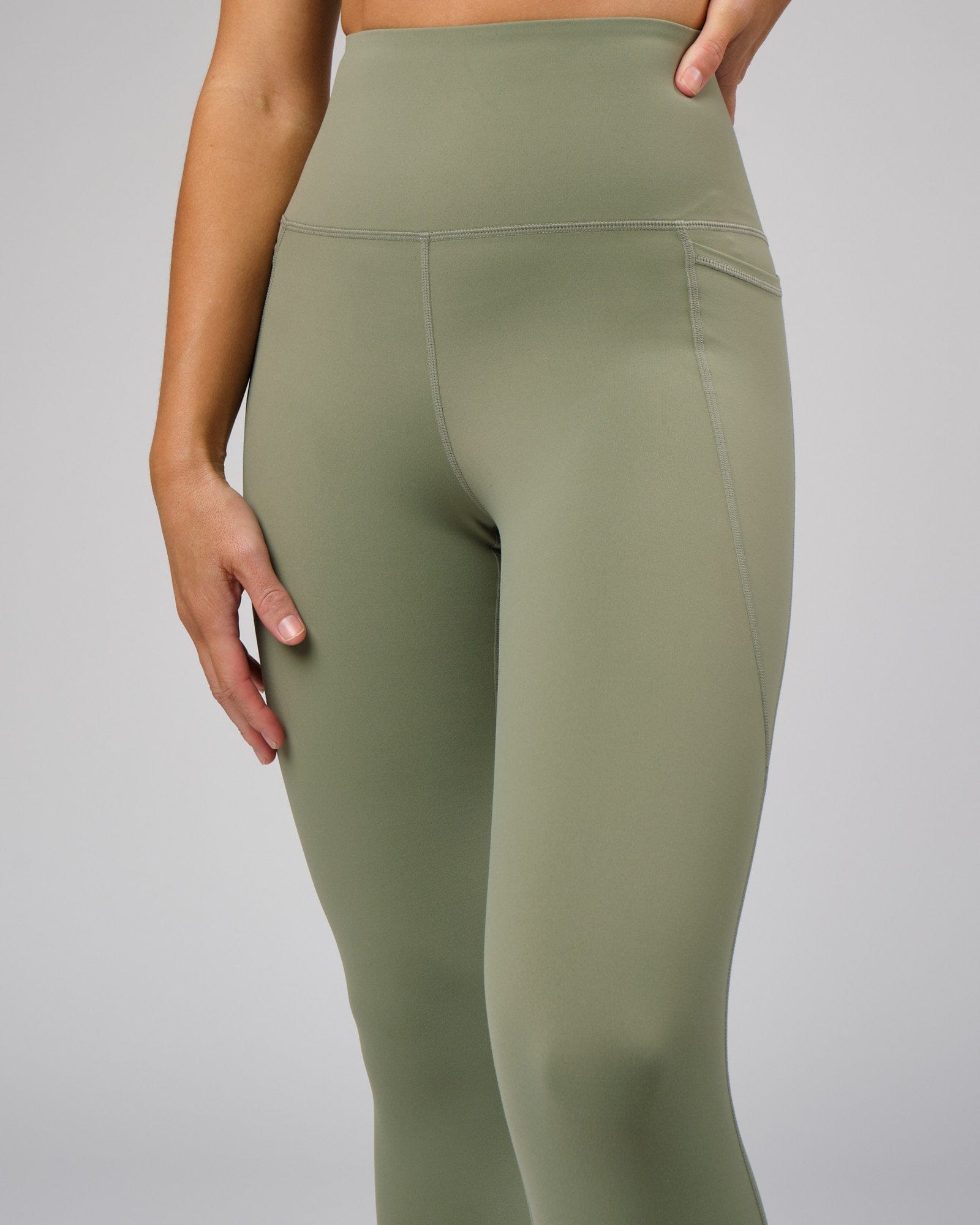 Model wearing Flux Recycled 7/8 Length Tight - Sea Spray