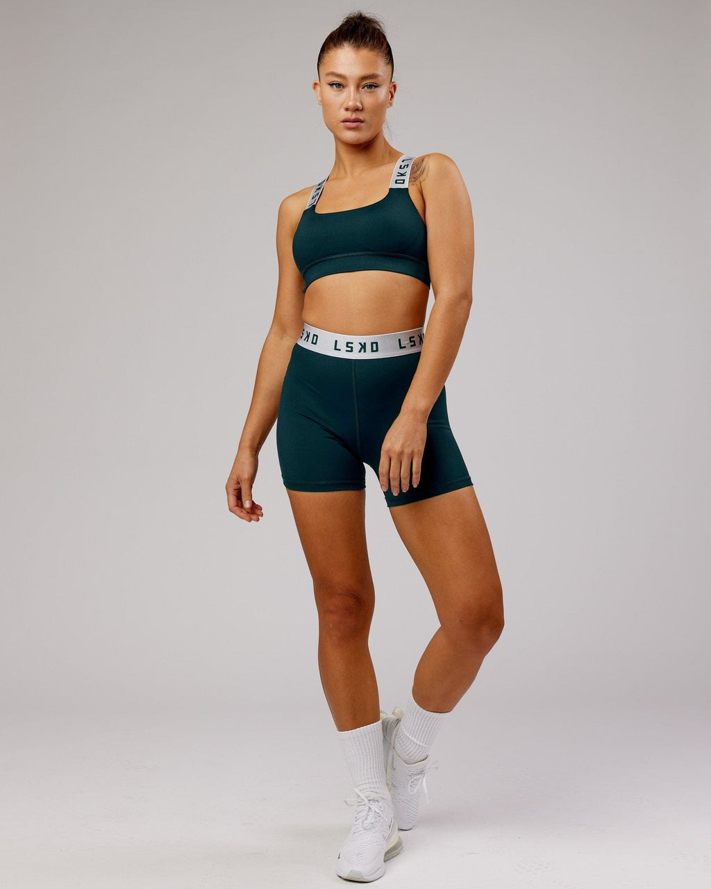 Model wearing Competition X-Short Tight - Deep Teal