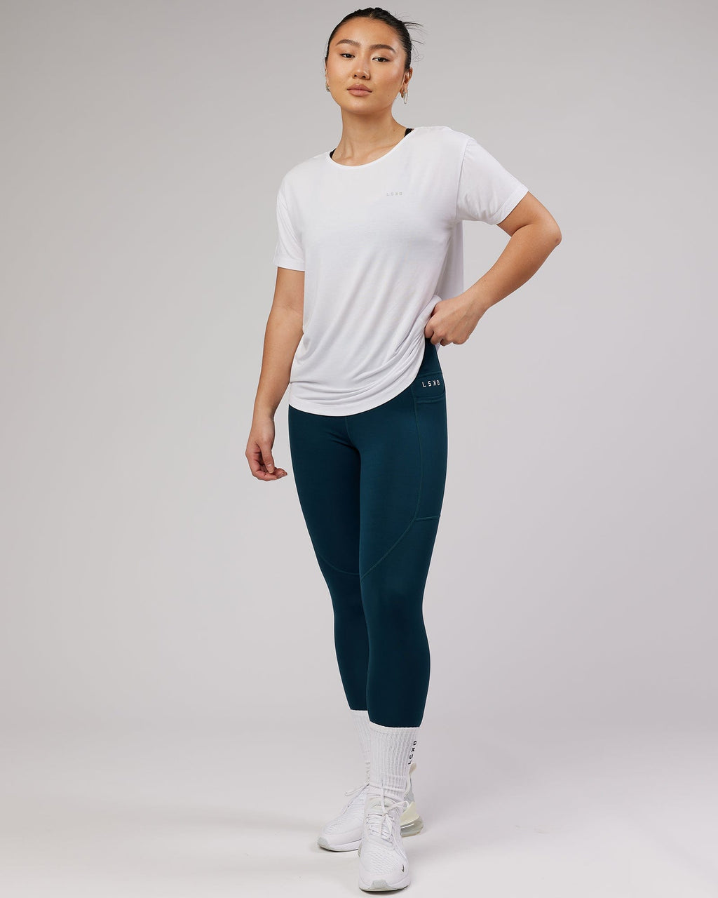 Model wearing Air Slouch Tee - White