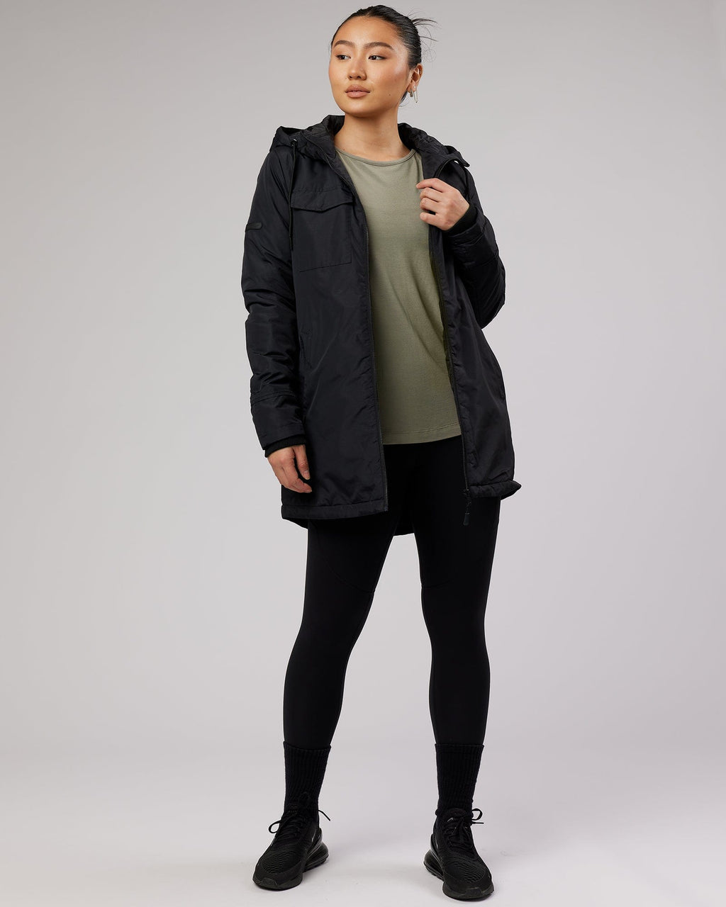 Model wearing Air Slouch Tee - Dusty Olive