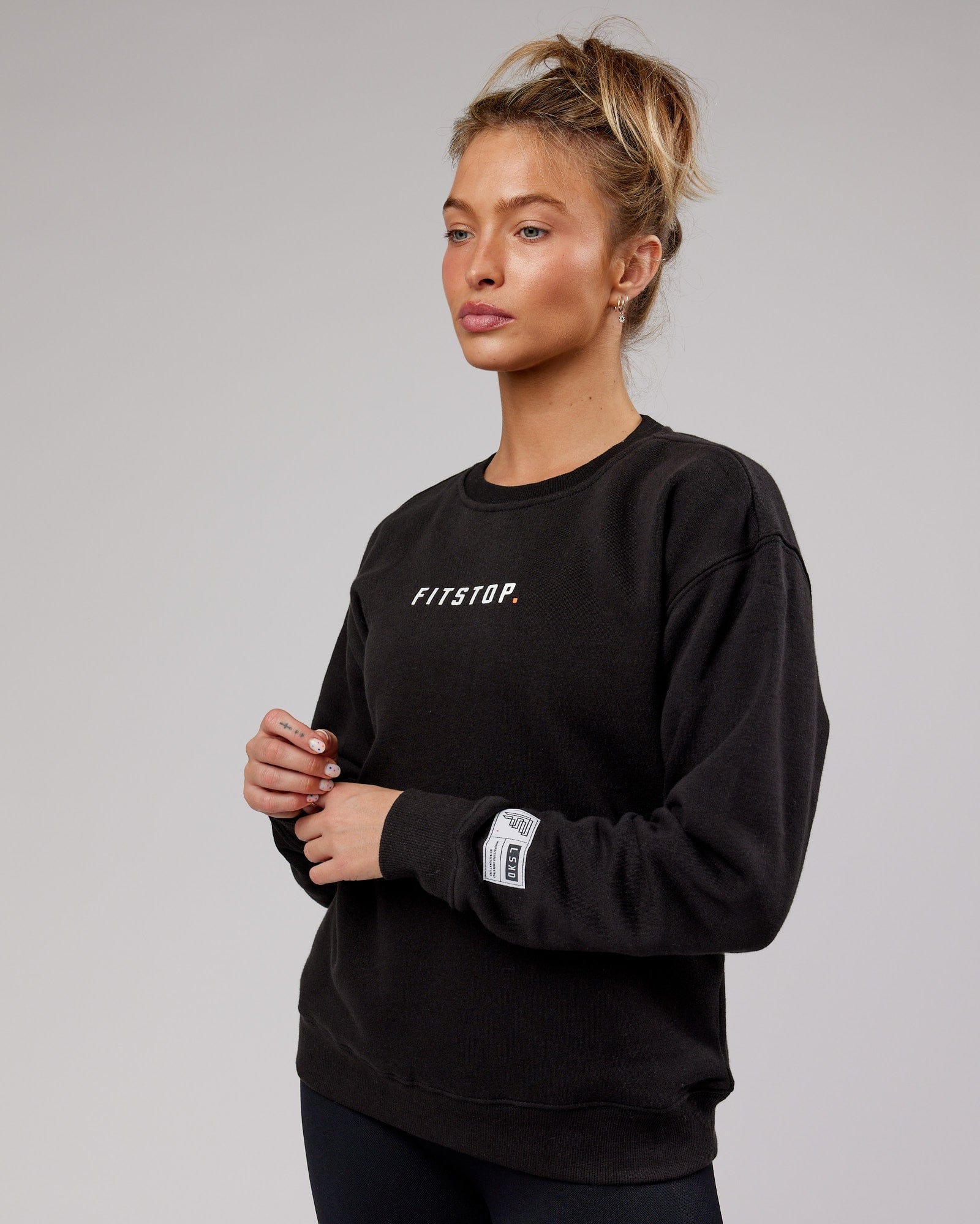 Model wearing Fitstop Functional Sweater - Black