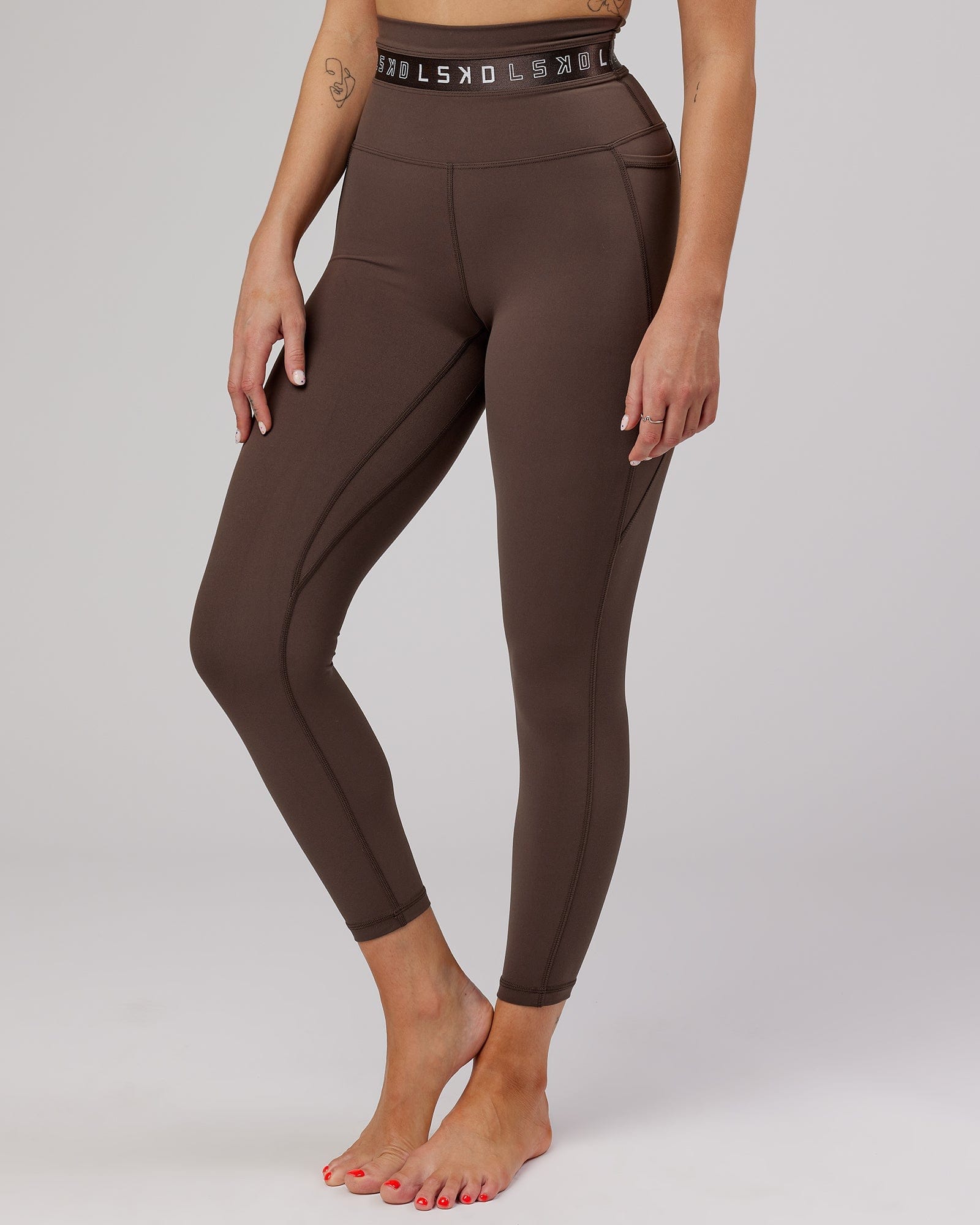 Model wearing Circuit 7/8 Length Tight - Walnut