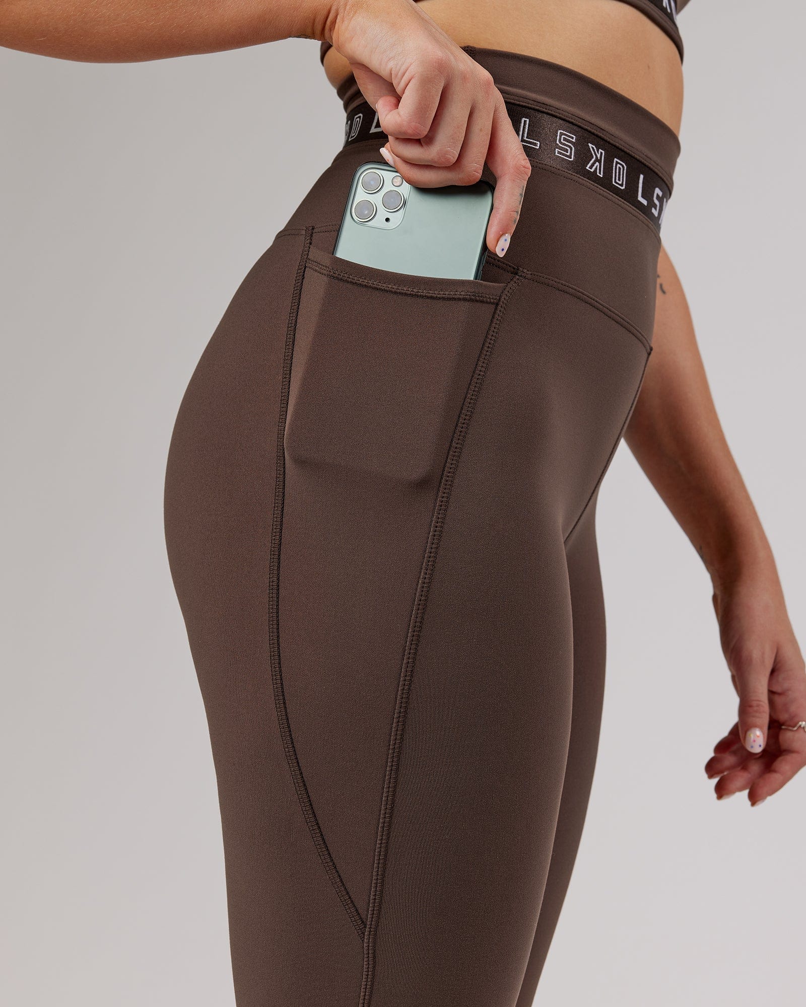 Model wearing Circuit 7/8 Length Tight - Walnut