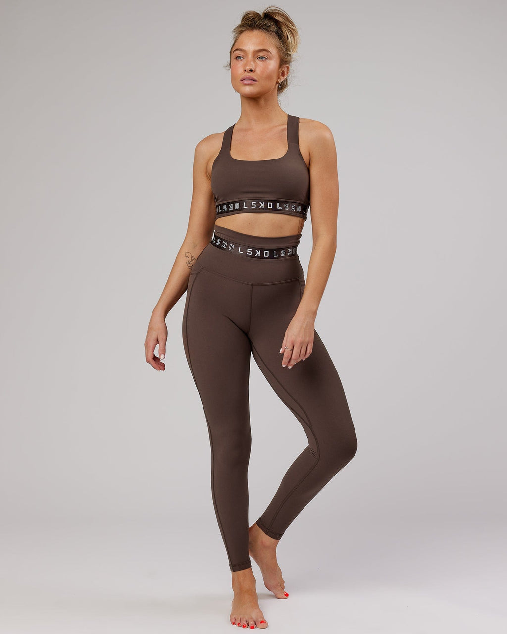 Model wearing Circuit Full Length Tight - Walnut