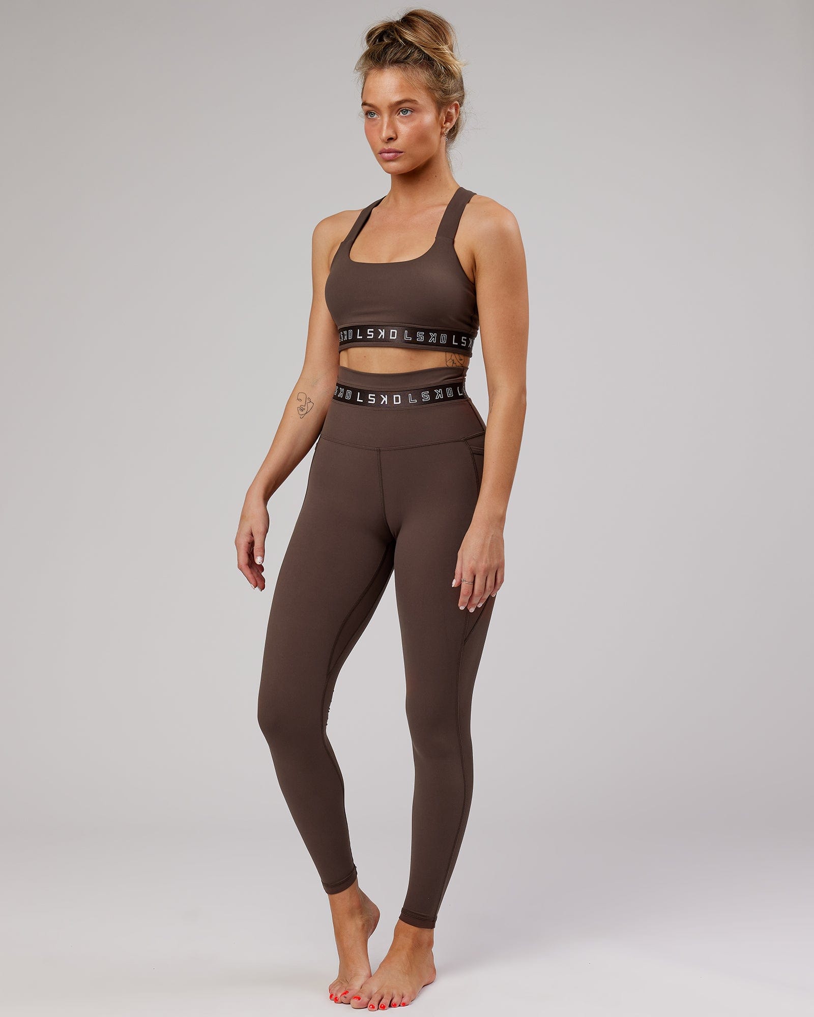 Model wearing Circuit Full Length Tight - Walnut