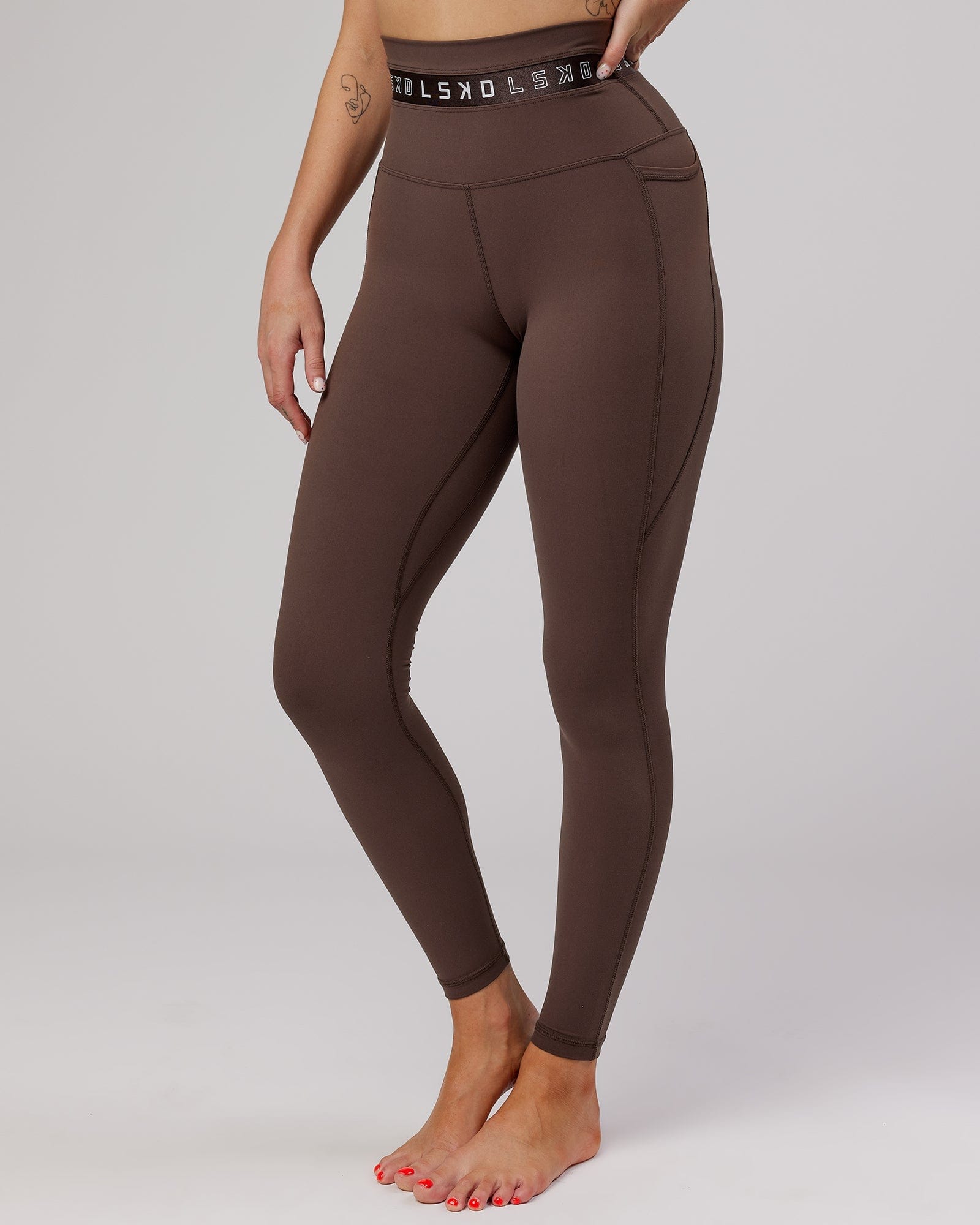 Model wearing Circuit Full Length Tight - Walnut