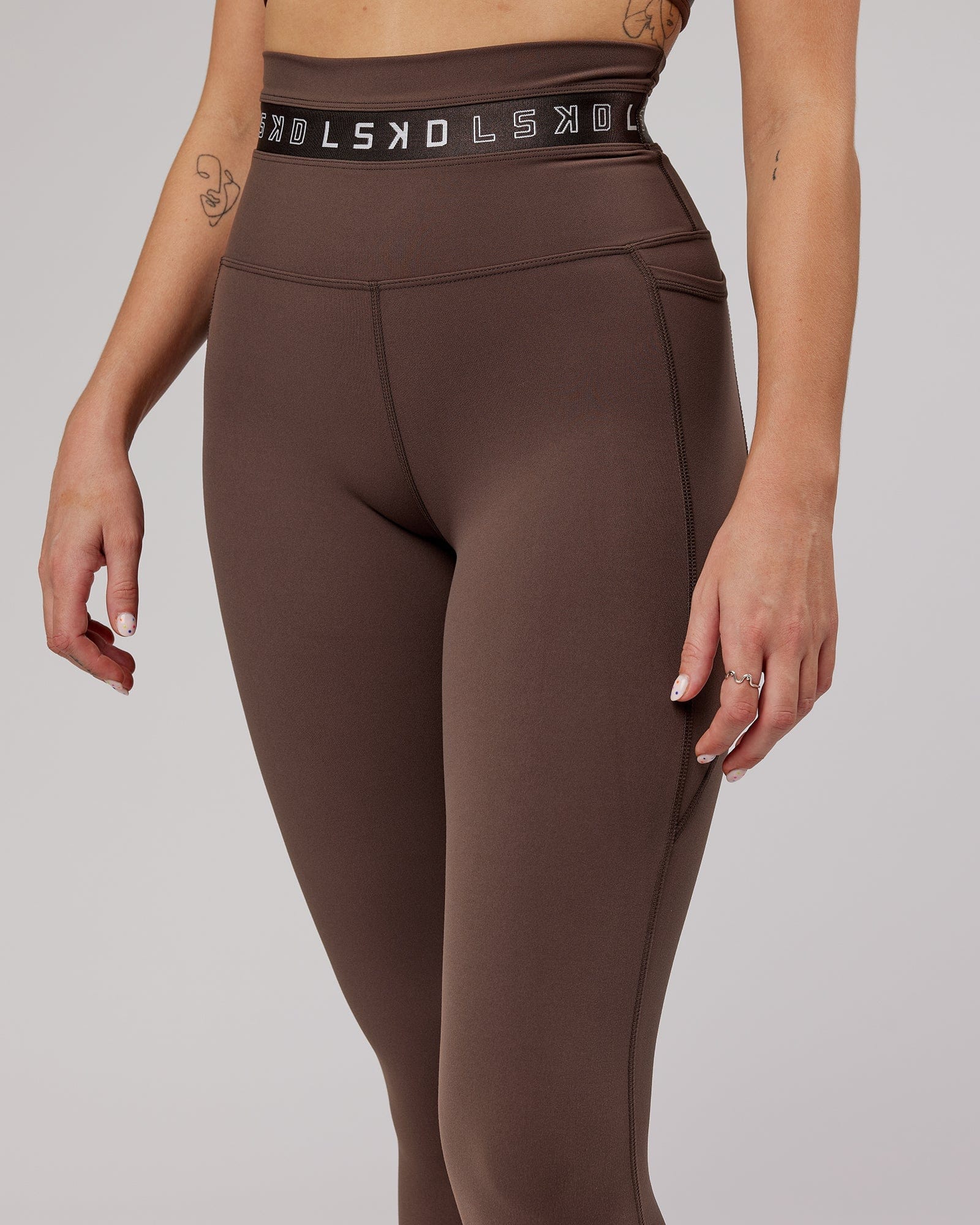 Model wearing Circuit Full Length Tight - Walnut