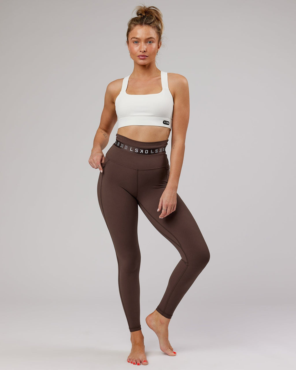 Model wearing Circuit Full Length Tight - Walnut