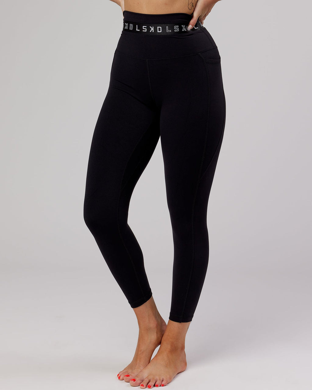 Model wearing Circuit 7/8 Length Tight - Black