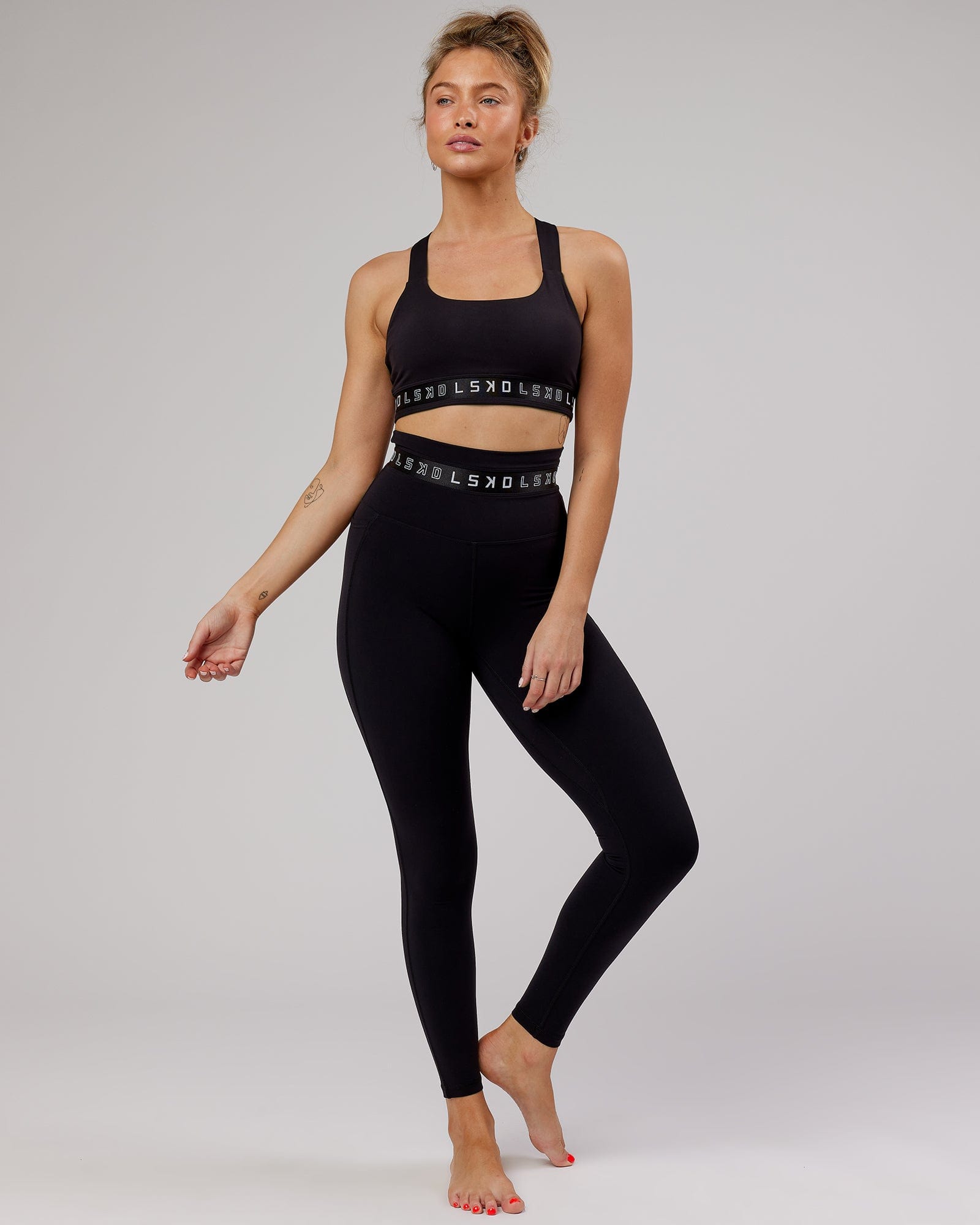 Model wearing Circuit Full Length Tight - Black