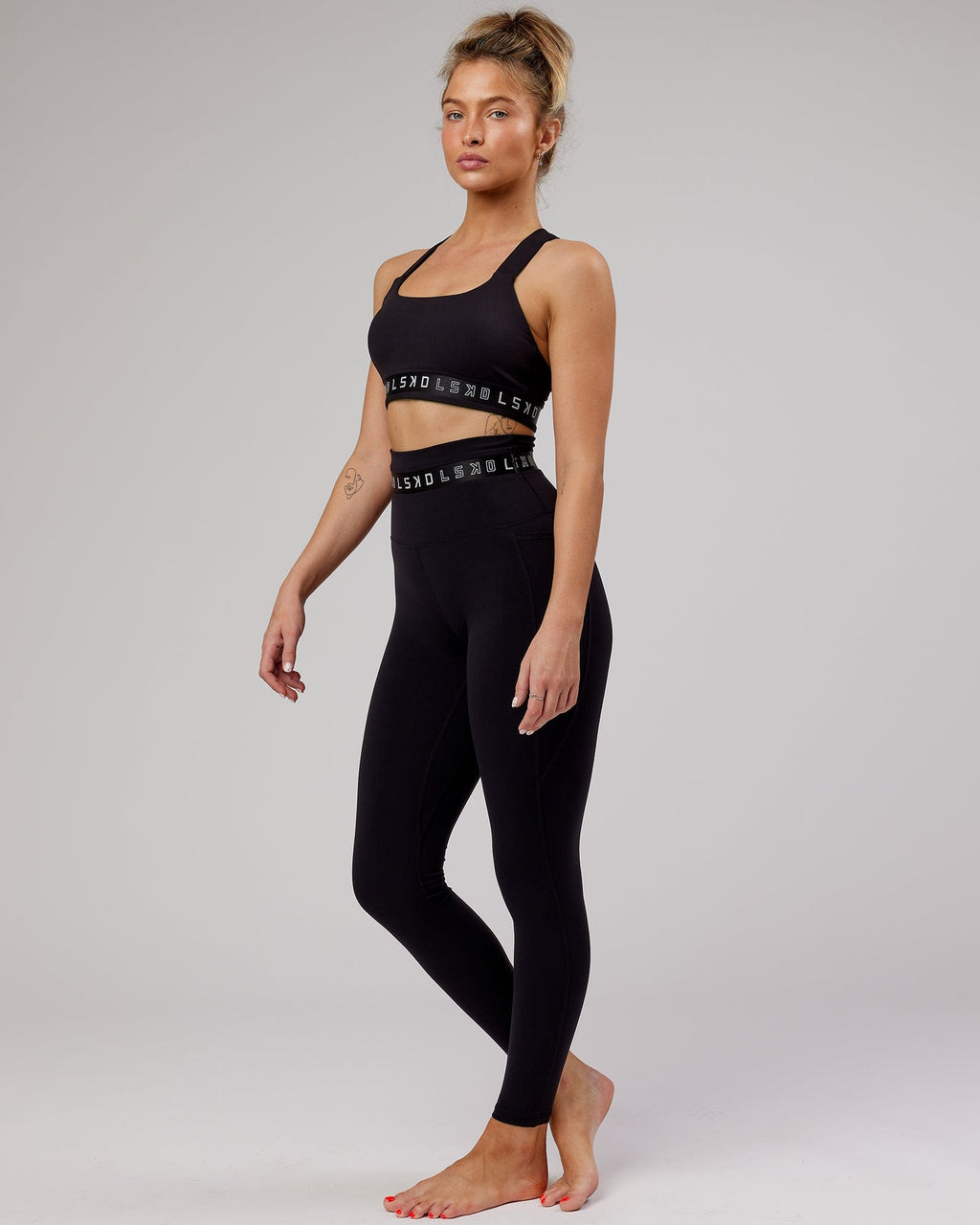 Model wearing Circuit Full Length Tight - Black