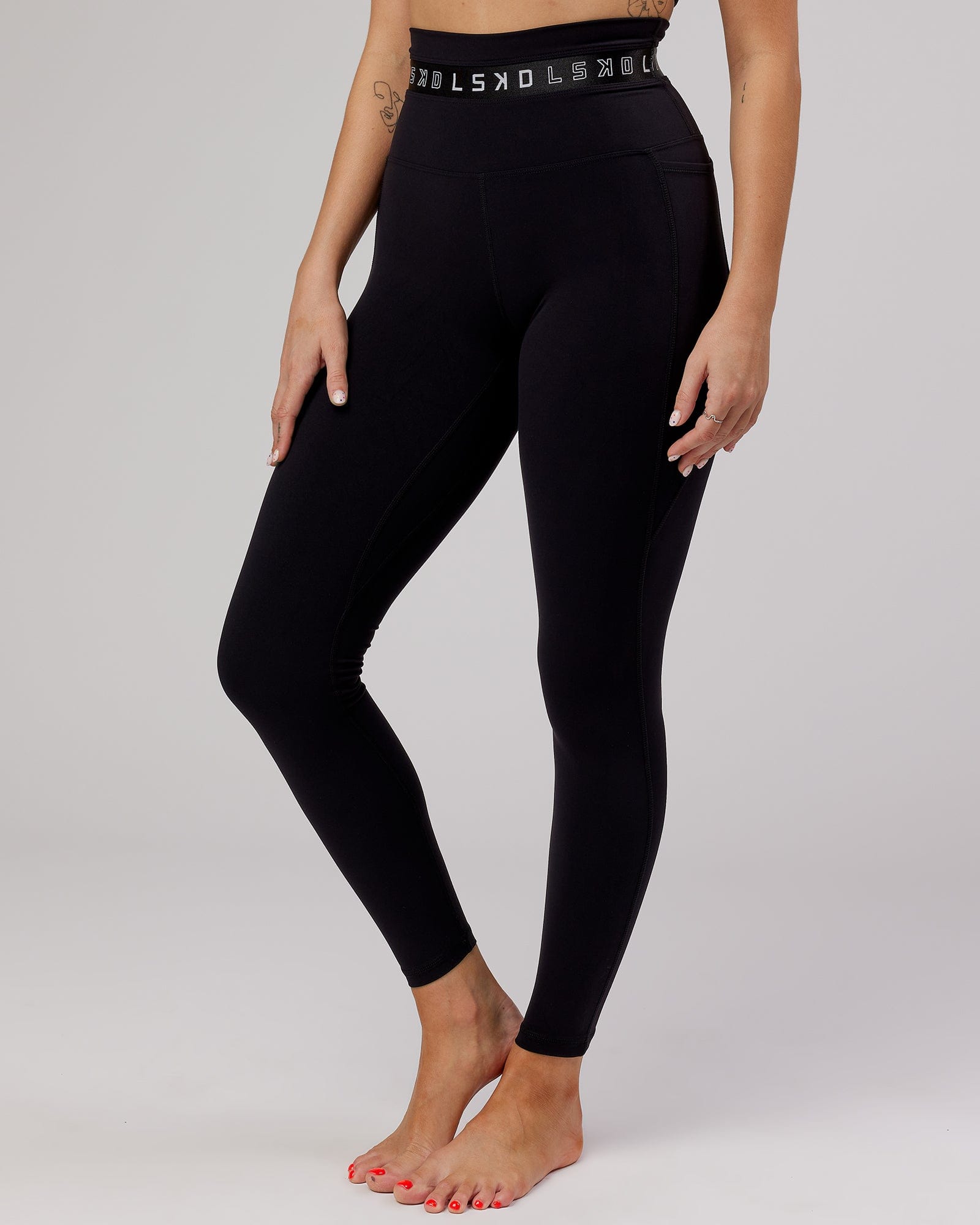 Model wearing Circuit Full Length Tight - Black