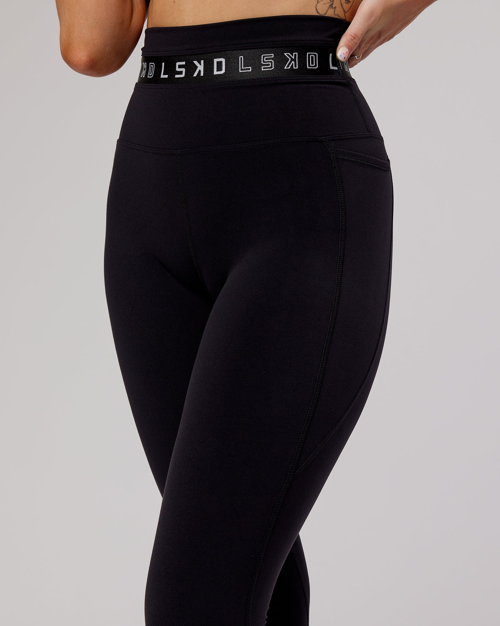 Model wearing Circuit Full Length Tight - Black