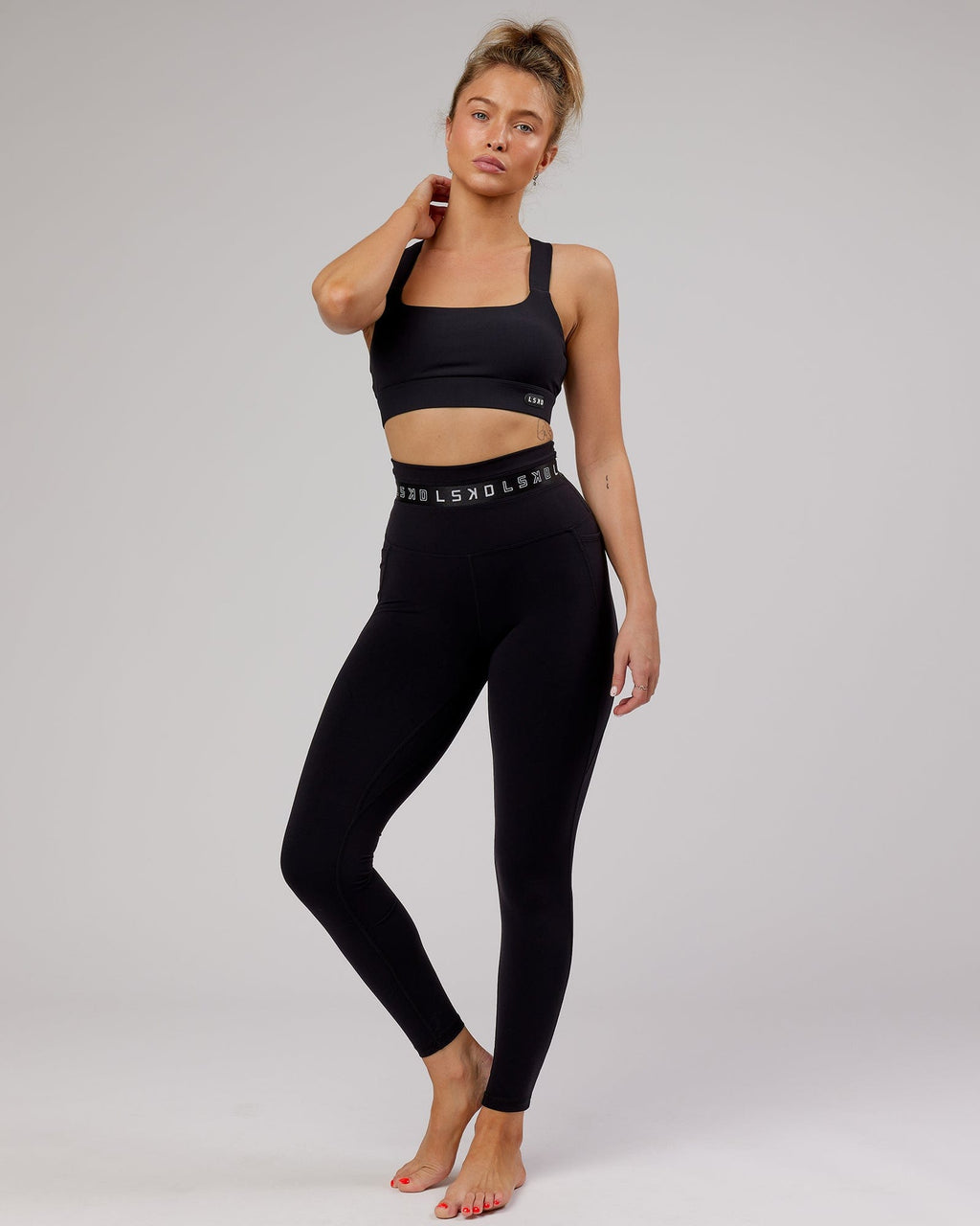 Model wearing Circuit Full Length Tight - Black