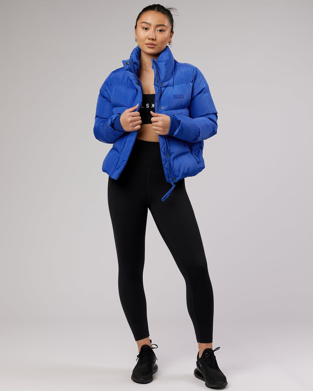 Model wearing Daily Puffer Jacket - Power Cobalt