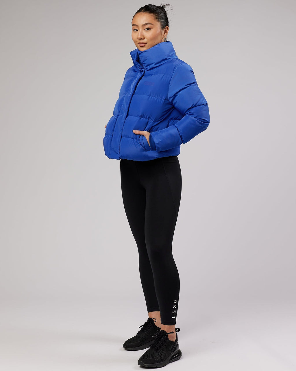 Model wearing Daily Puffer Jacket - Power Cobalt
