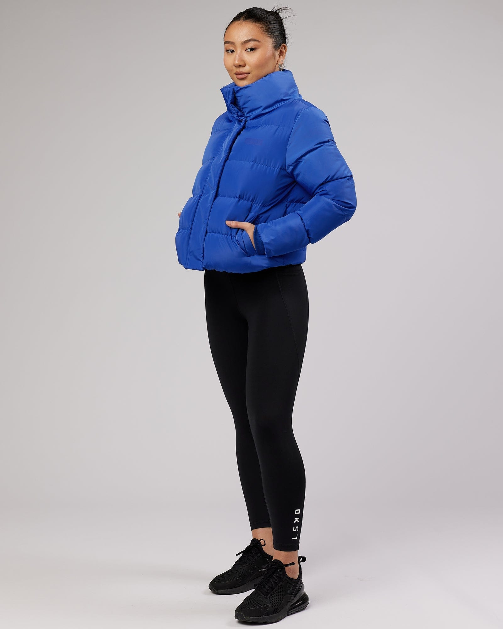 Model wearing Daily Puffer Jacket - Power Cobalt