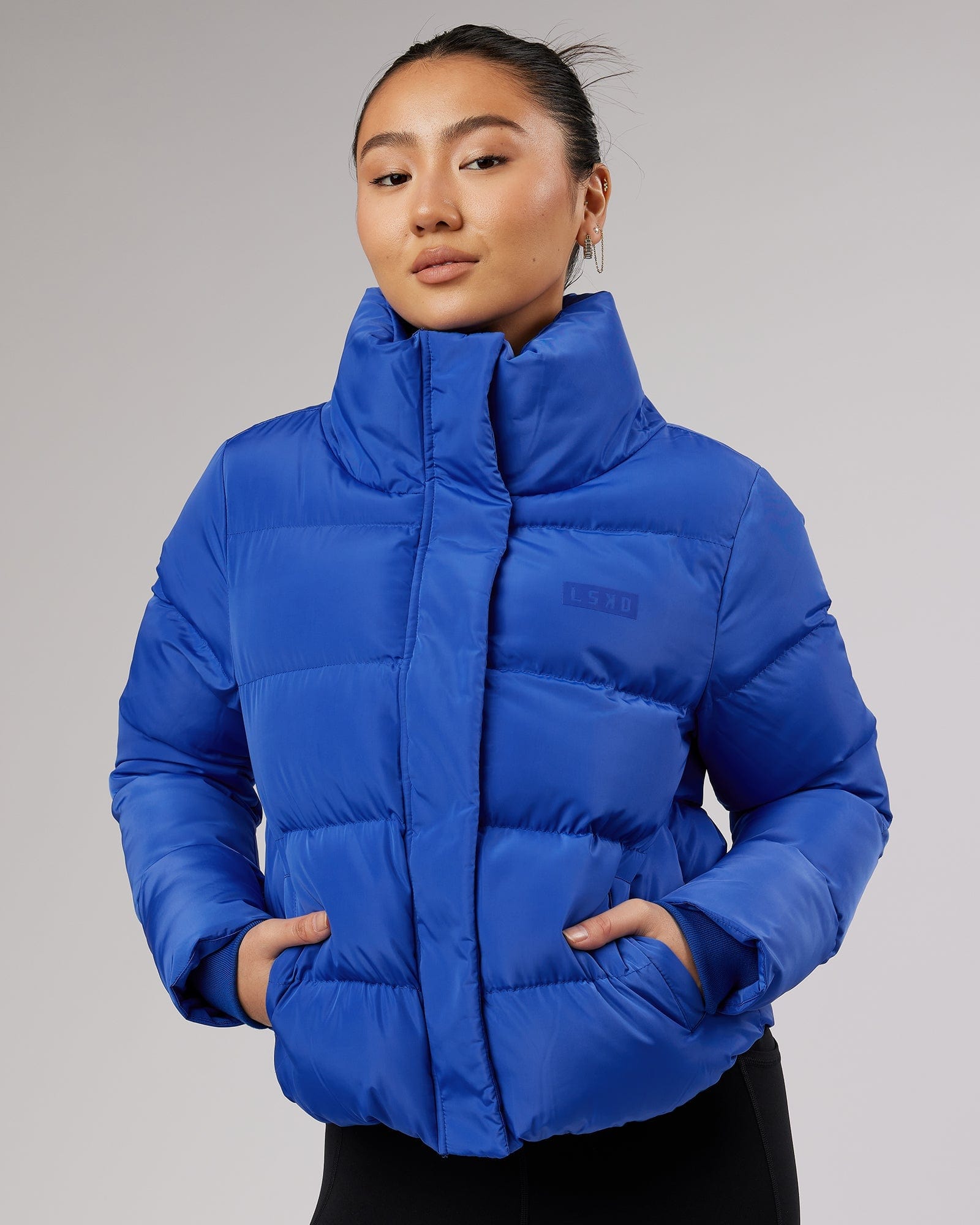 Model wearing Daily Puffer Jacket - Power Cobalt