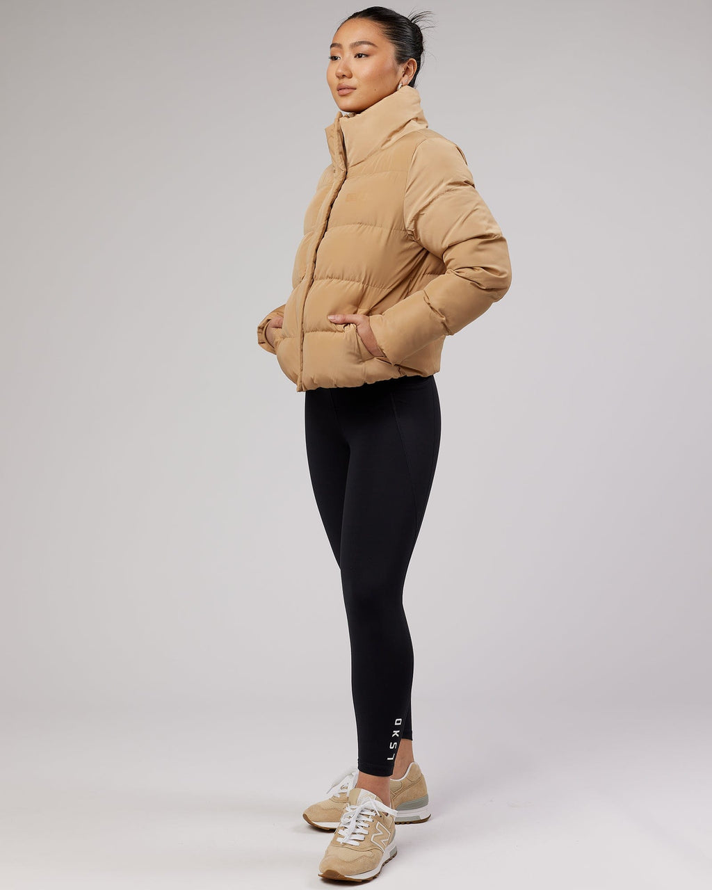 Model wearing Daily Puffer Jacket - Camel