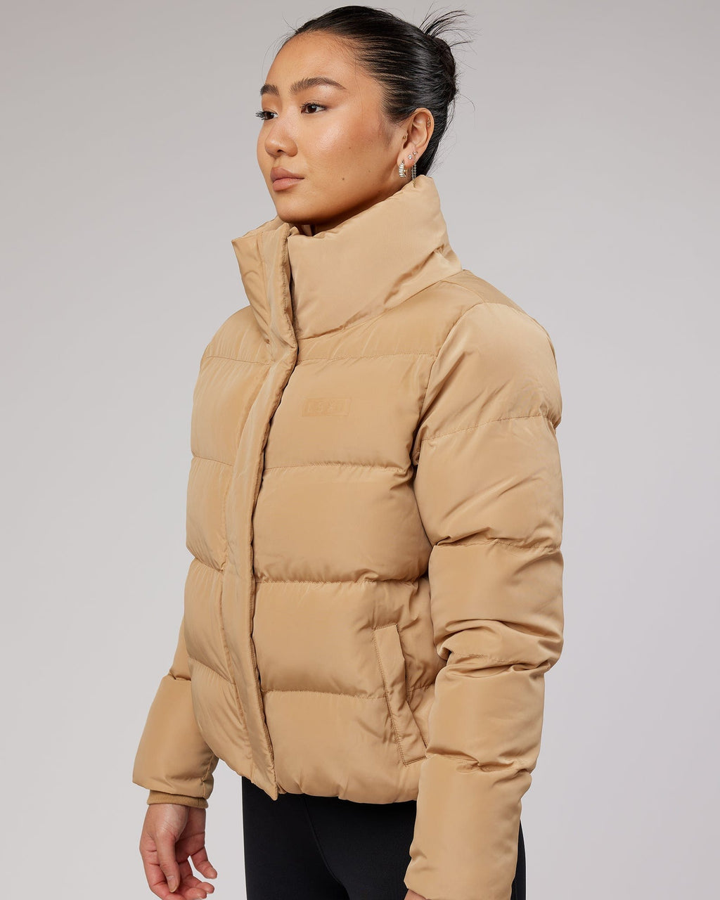 Model wearing Daily Puffer Jacket - Camel