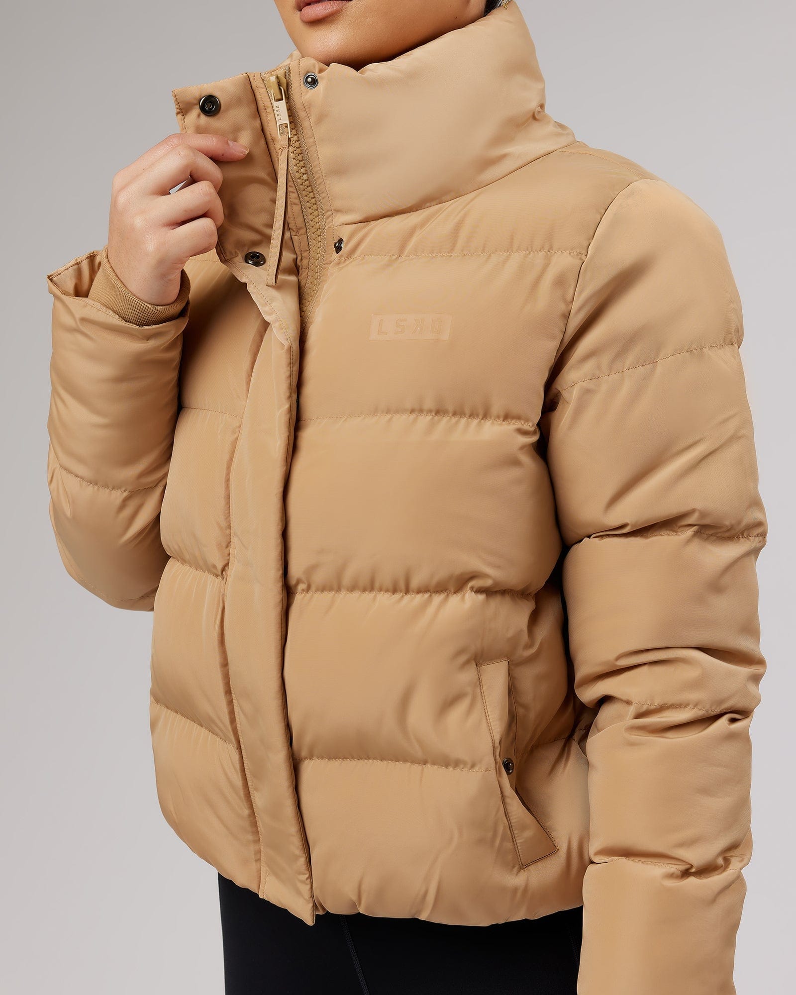 Model wearing Daily Puffer Jacket - Camel