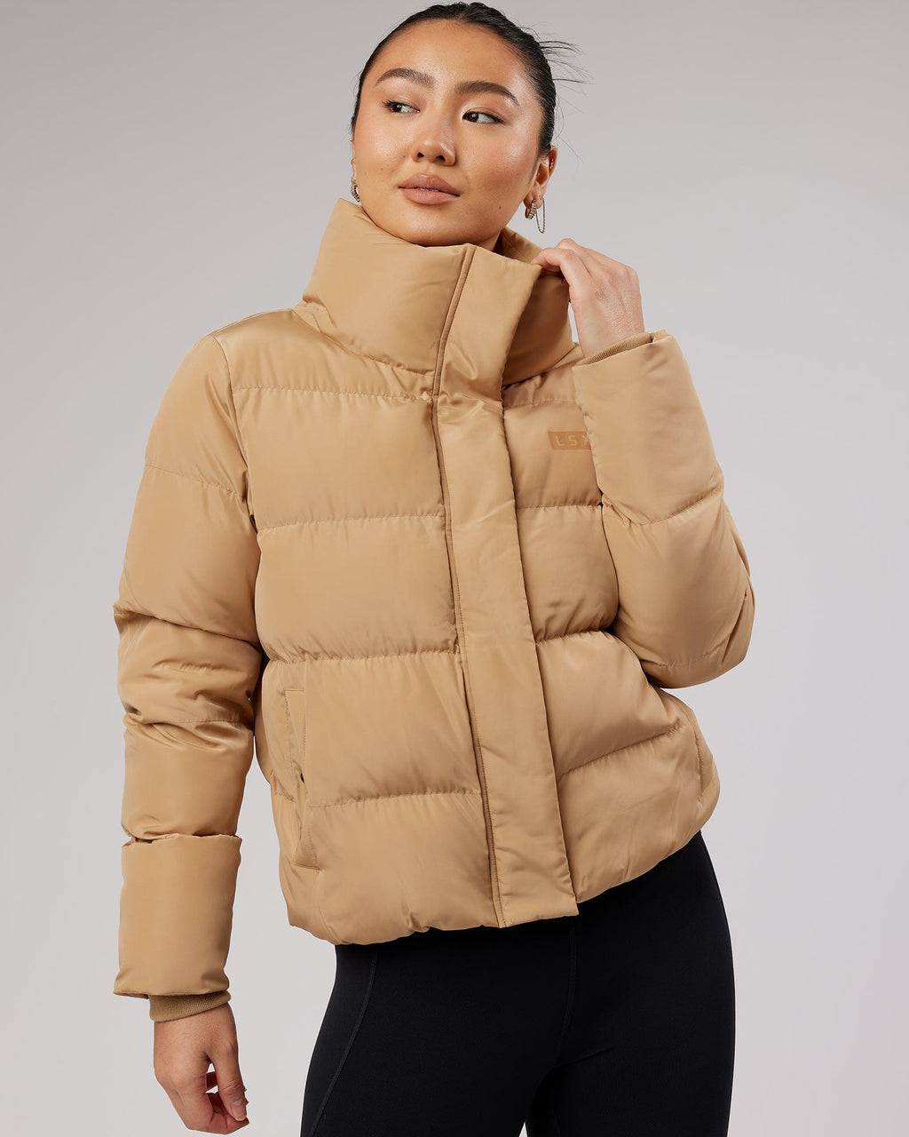 Model wearing Daily Puffer Jacket - Camel