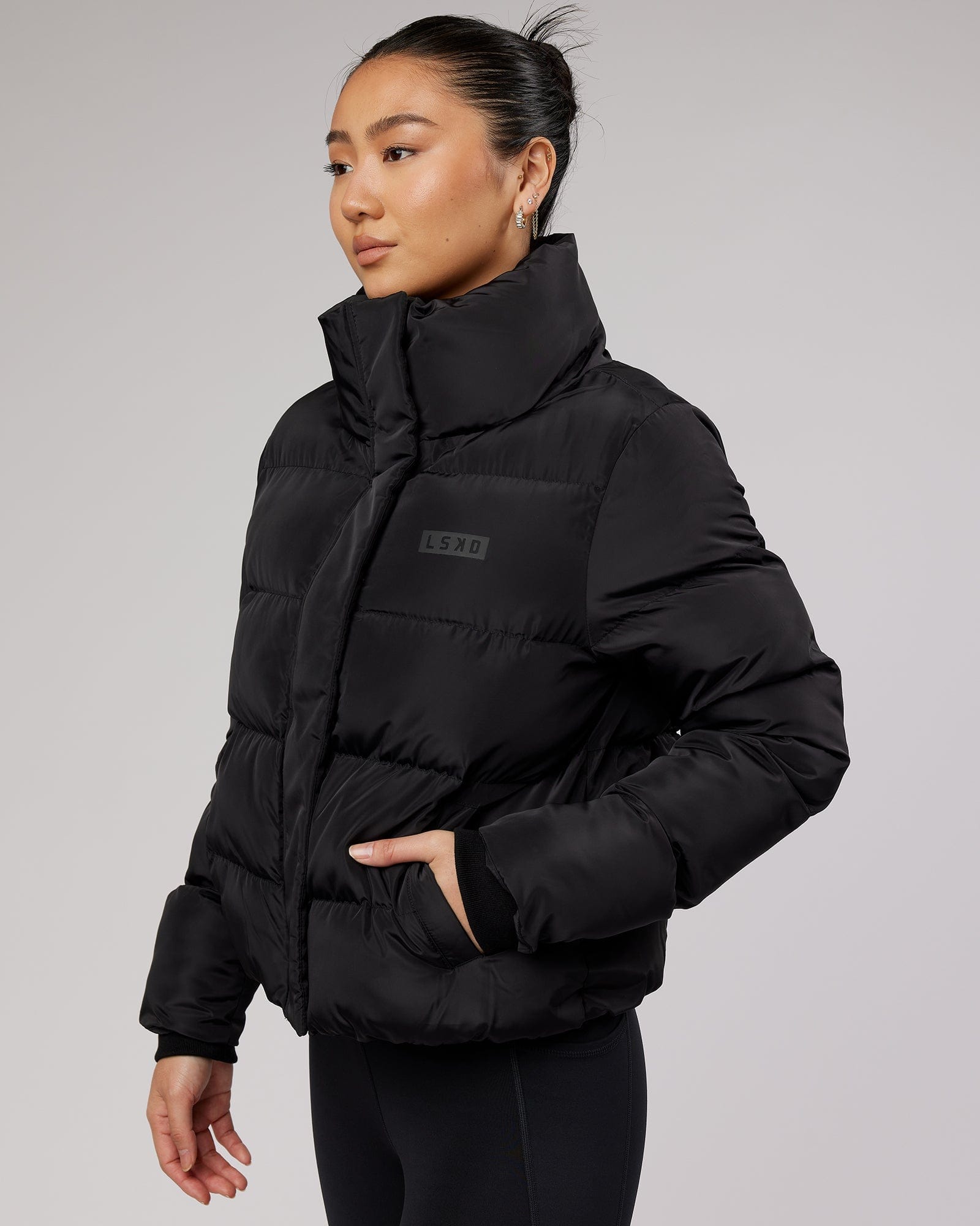 Model wearing Daily Puffer Jacket - Black