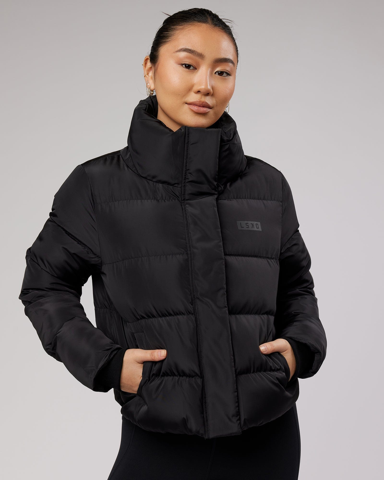 Model wearing Daily Puffer Jacket - Black