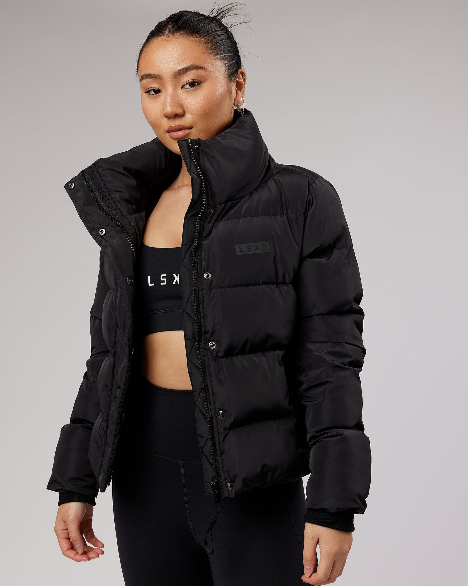 Model wearing Daily Puffer Jacket - Black