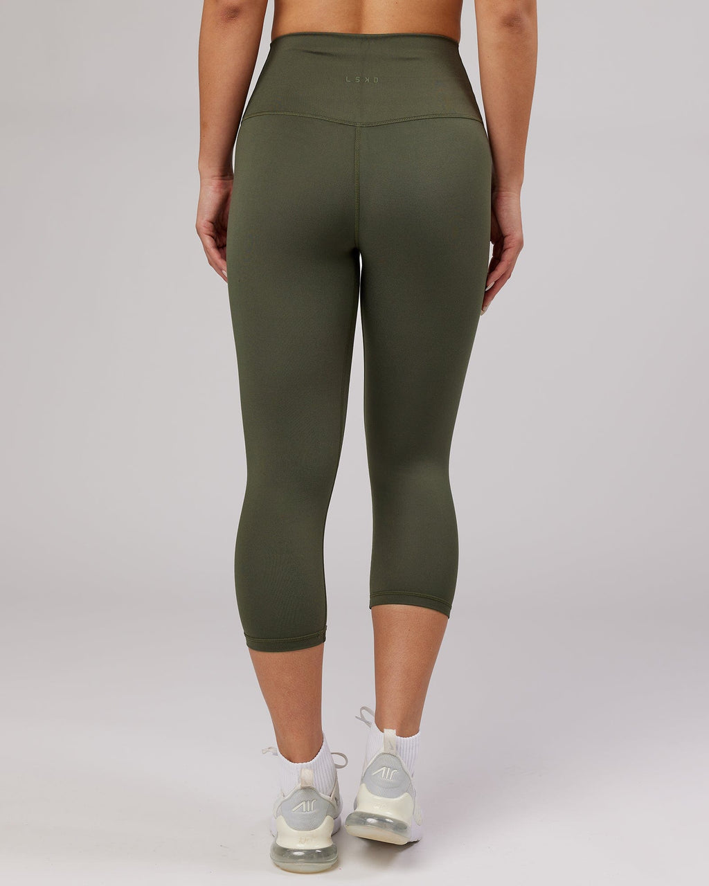 Model wearing Base 3/4 Length Tight - Forest Night