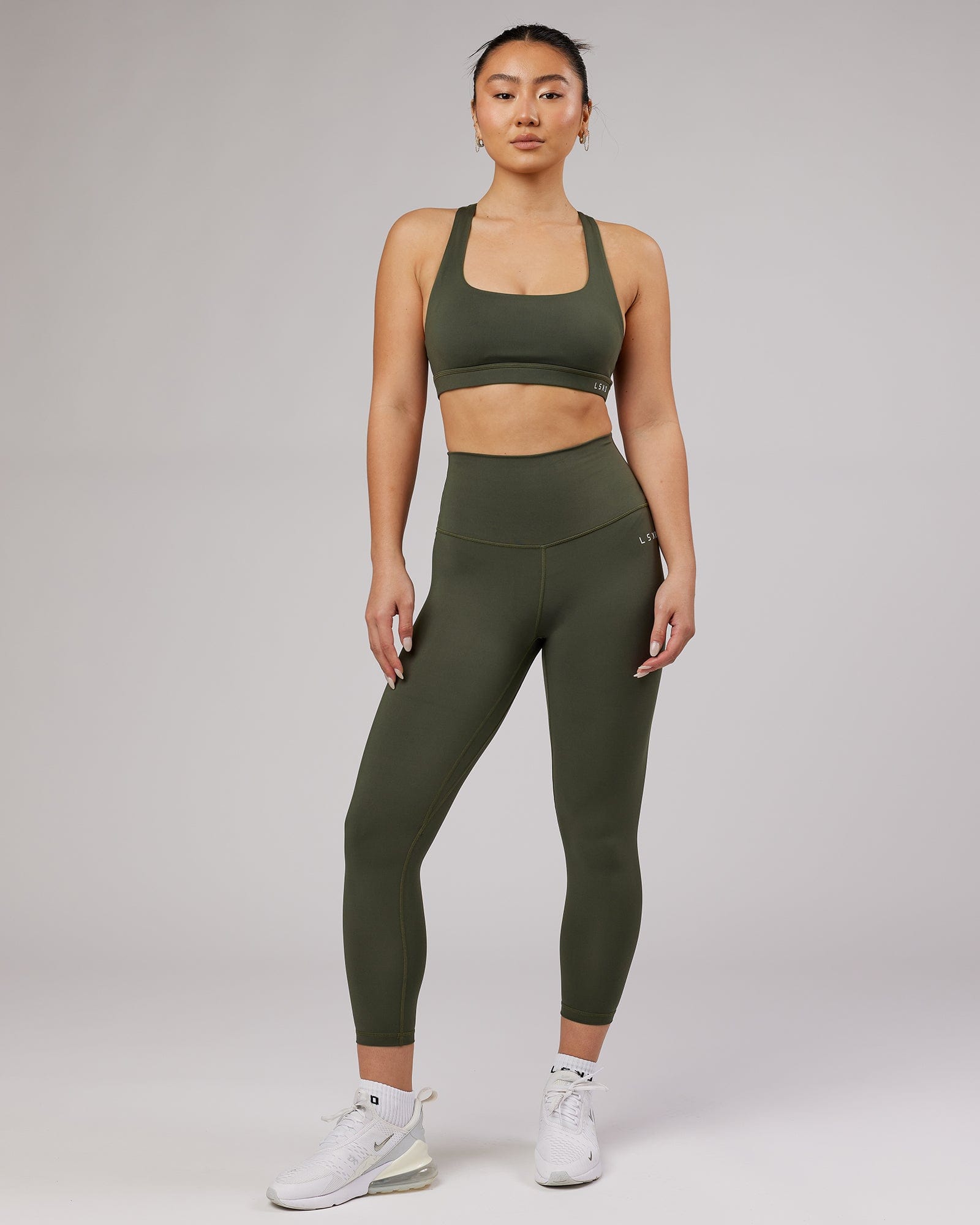 Model wearing Base 7/8 Length Tight - Forest Night