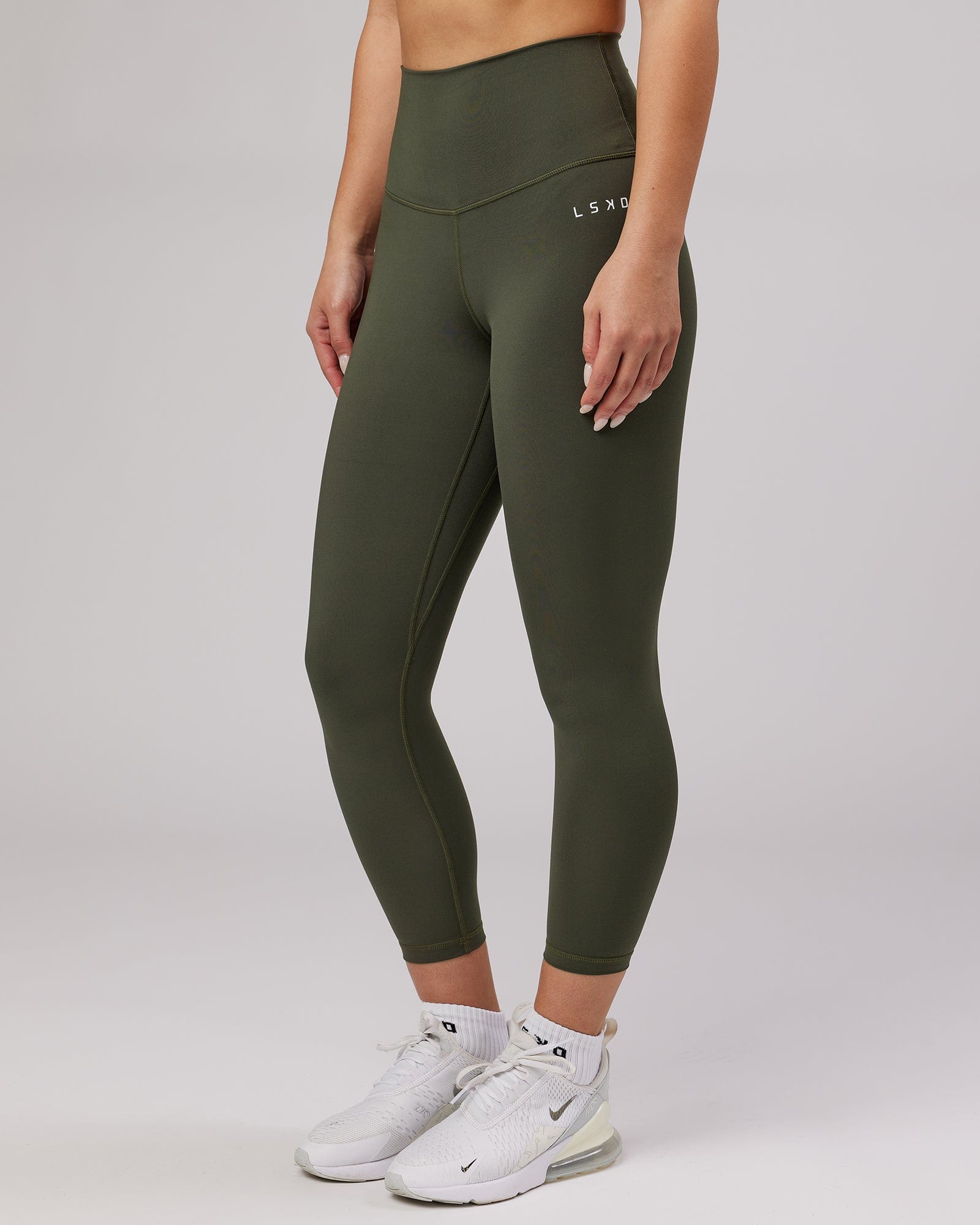 Model wearing Base 7/8 Length Tight - Forest Night