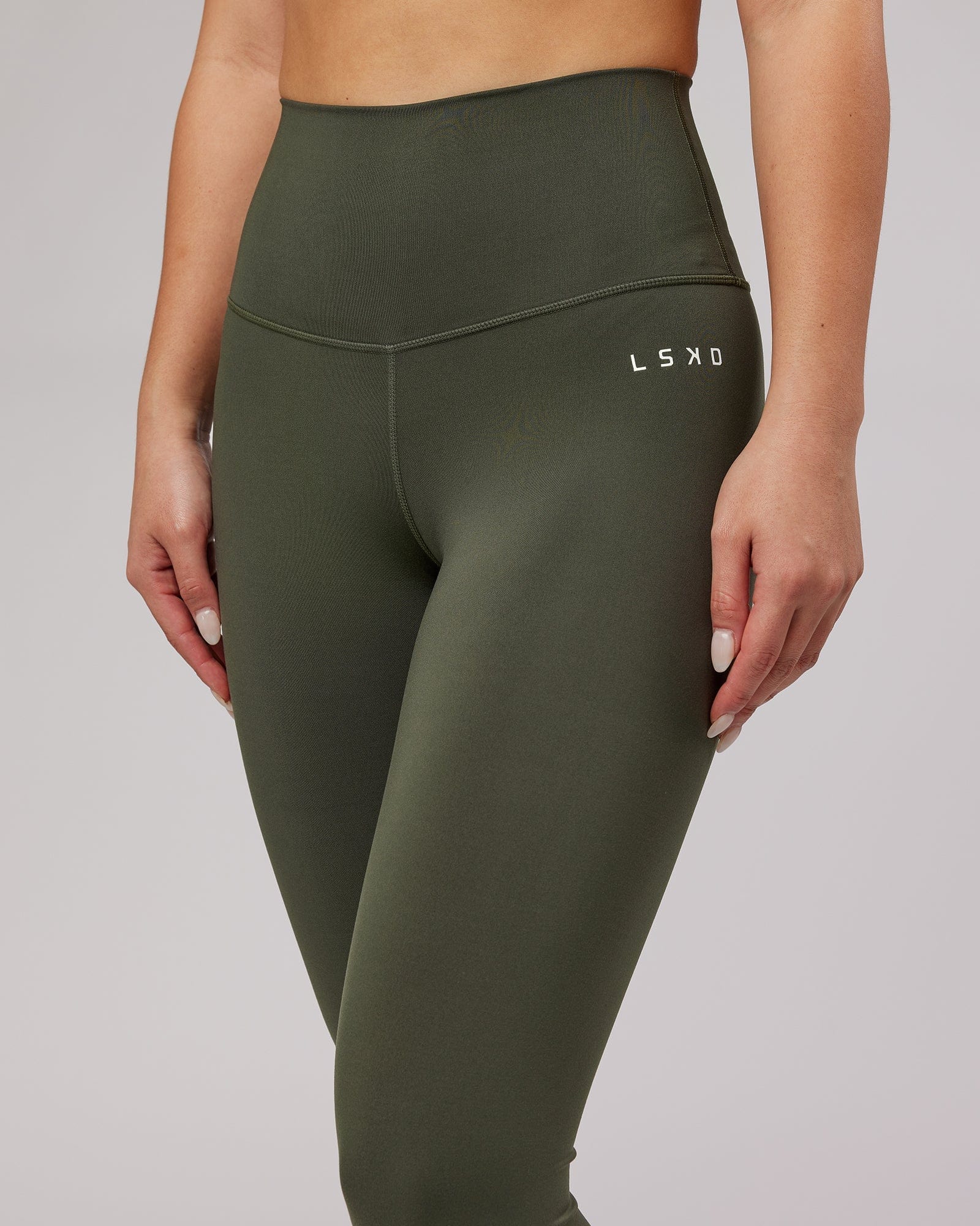 Model wearing Base 7/8 Length Tight - Forest Night