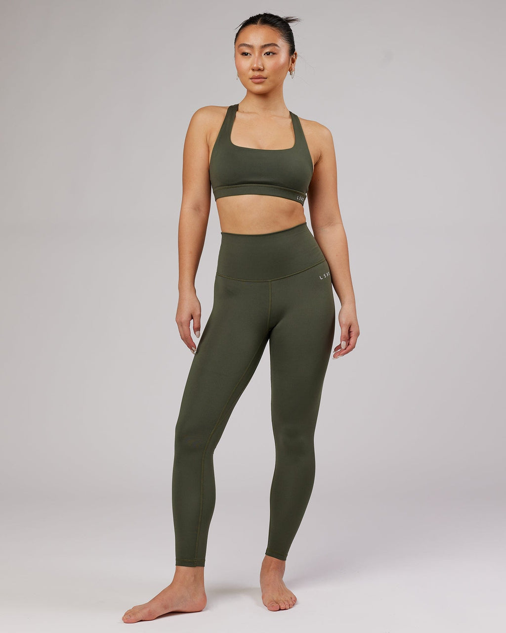 Model wearing Base Full Length Tight - Forest Night