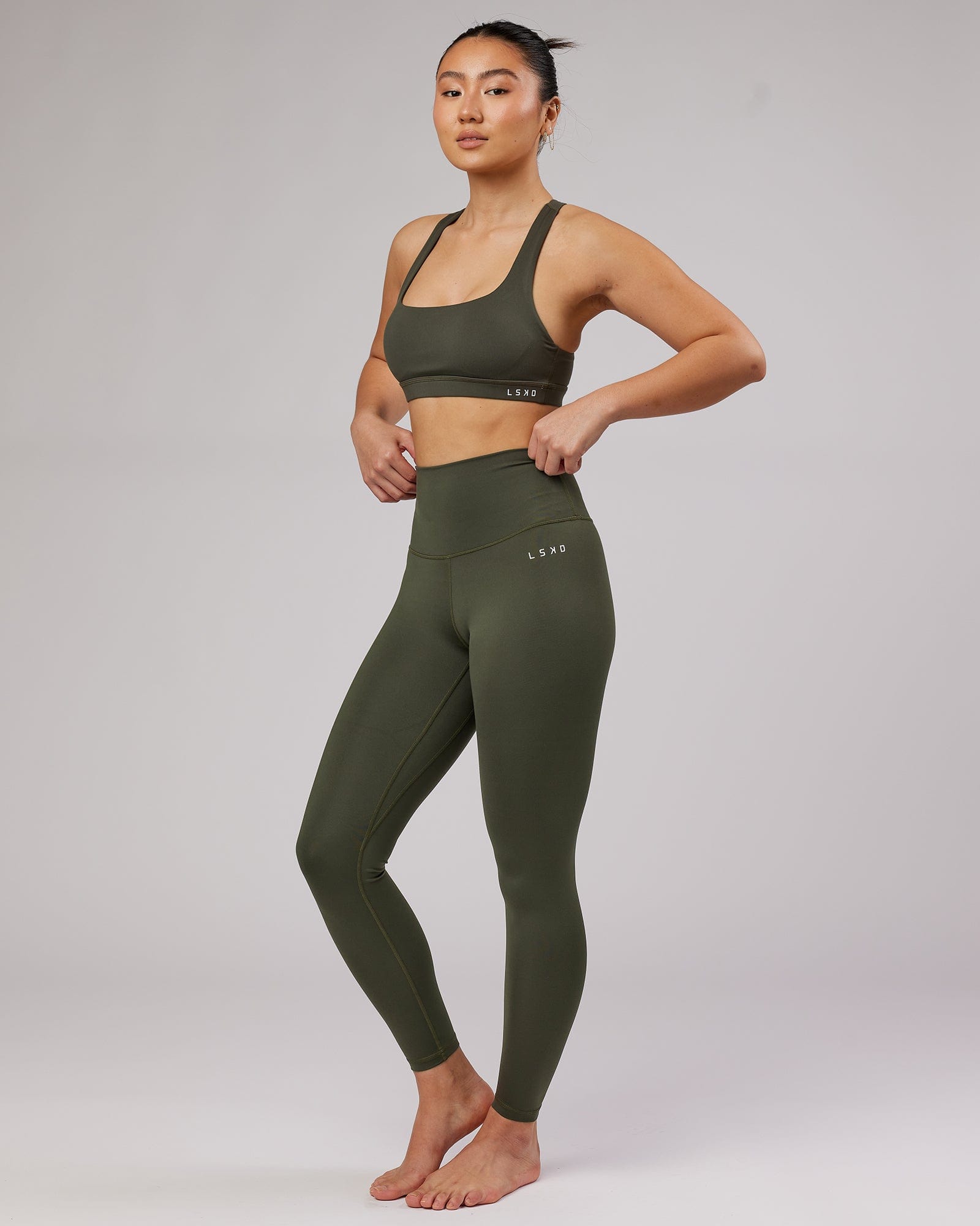 Model wearing Base Full Length Tight - Forest Night