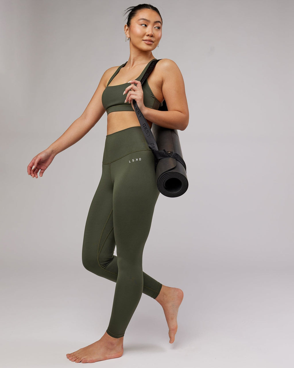 Model wearing Base Full Length Tight - Forest Night