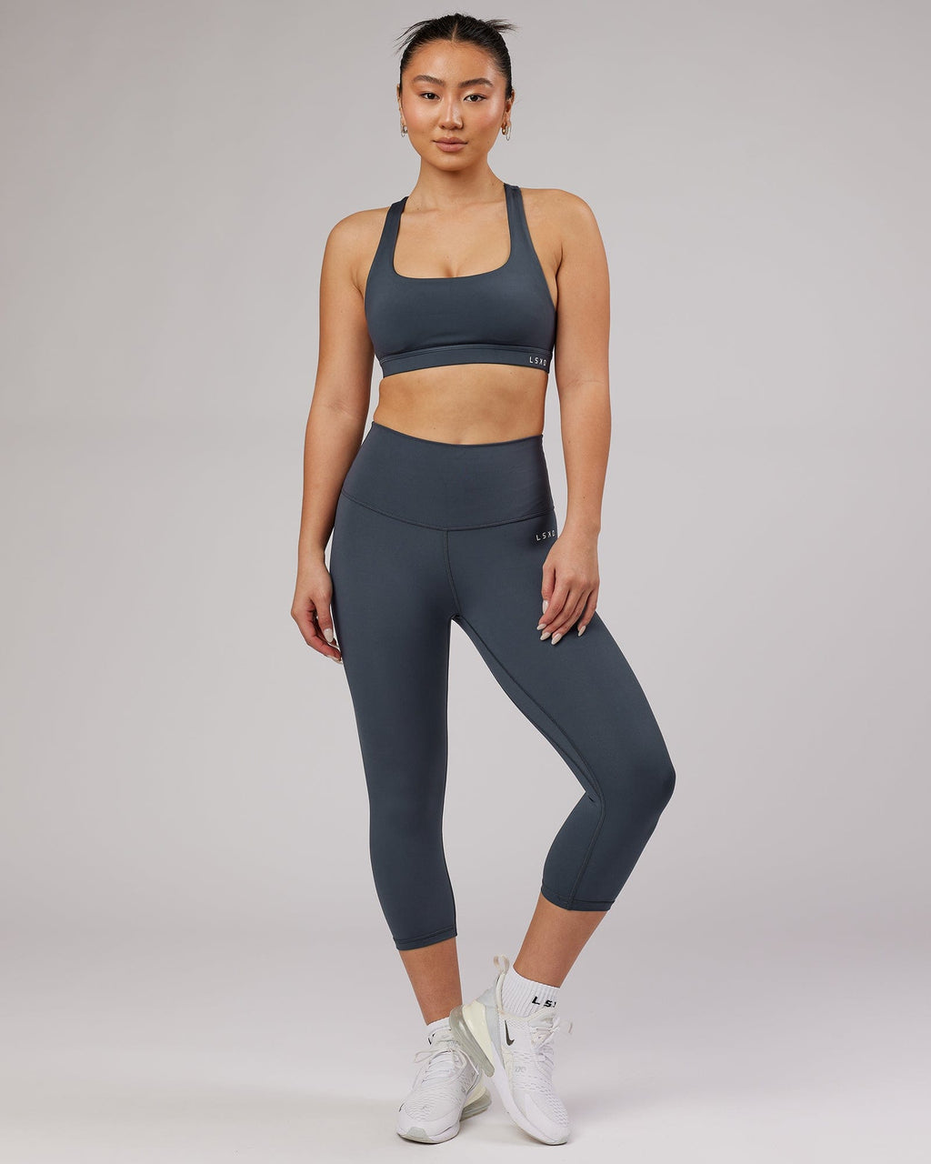 Model wearing Base 3/4 Length Tight - Ink