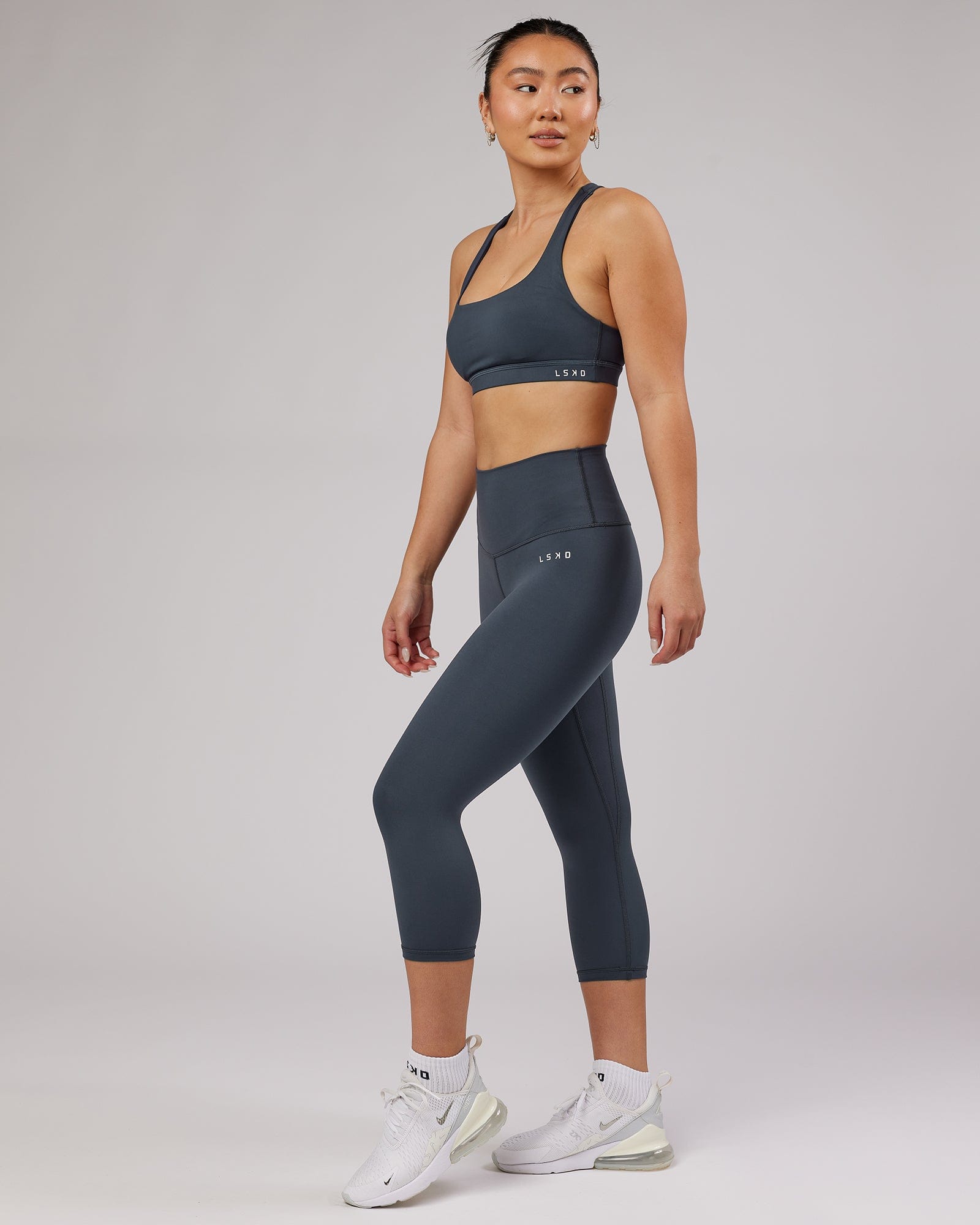 Model wearing Base 3/4 Length Tight - Ink