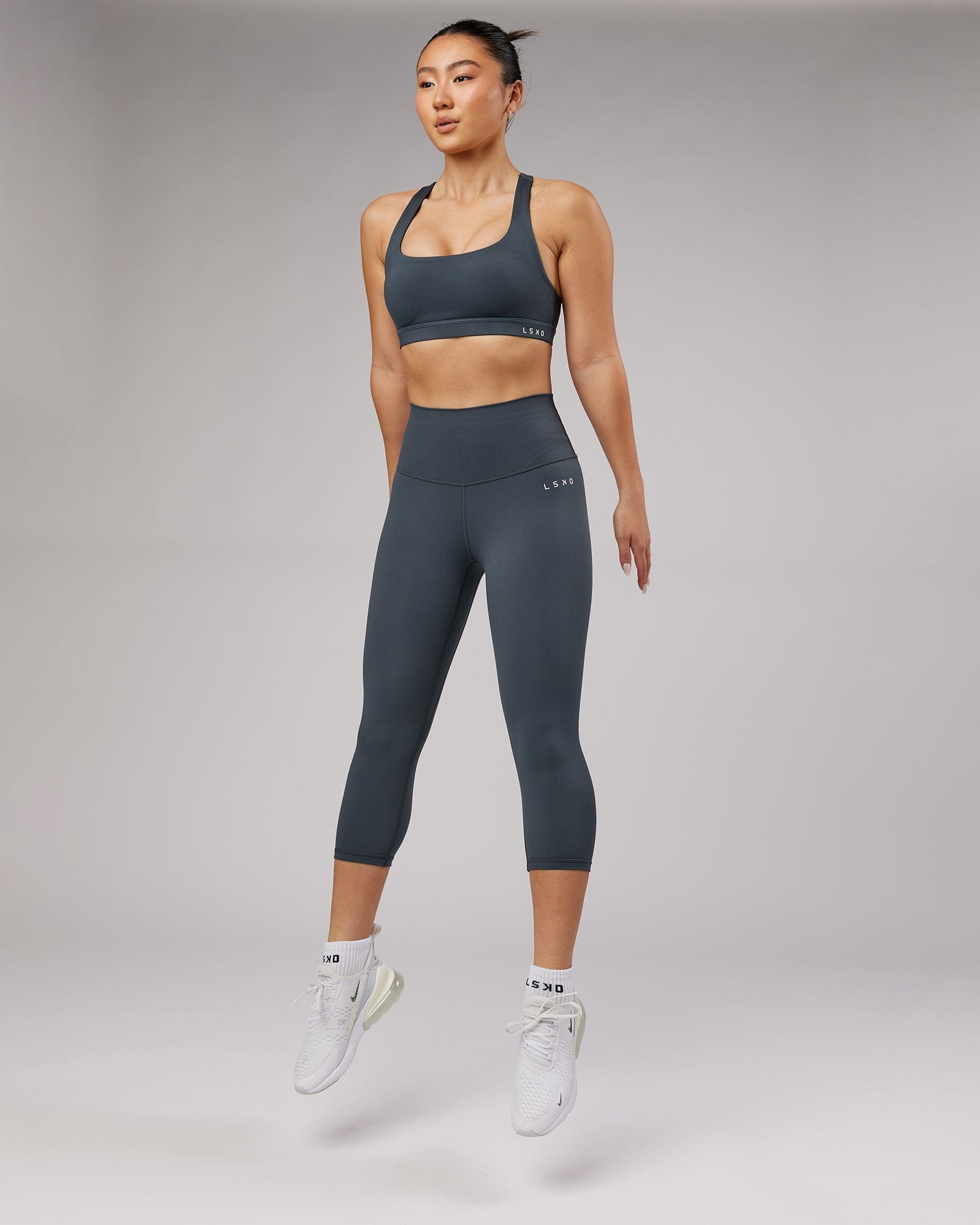 Model wearing Base 3/4 Length Tight - Ink